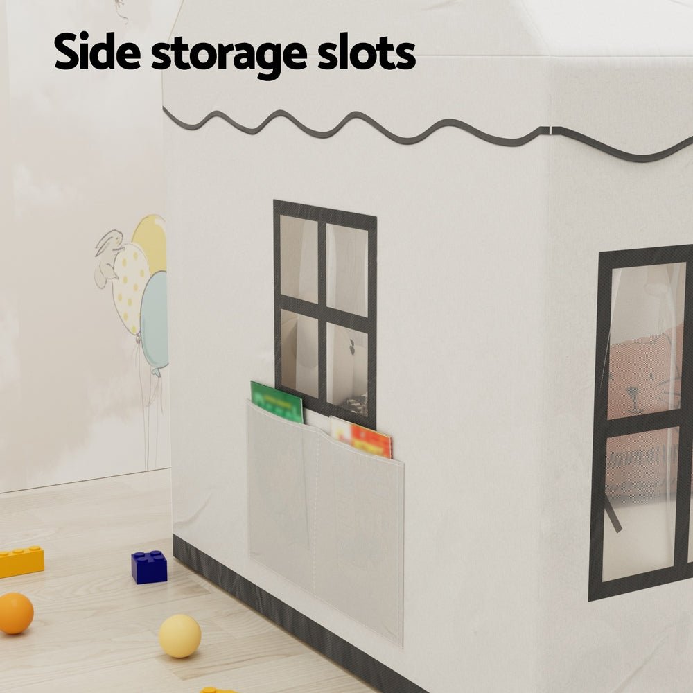 Keezi Kids Play Tent Playhouse Castle with String Lights Floor Mat Side Pocket - Baby & Kids > Baby & Kids Others - Rivercity House & Home Co. (ABN 18 642 972 209) - Affordable Modern Furniture Australia