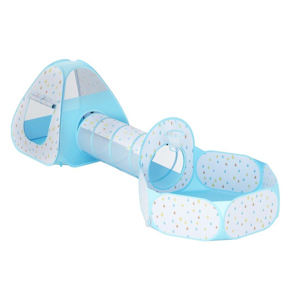 Keezi Kids Play Tent Pop Up Playhouse Ball Pit Tunnel Basketball Hoop Blue - Baby & Kids > Baby & Kids Others - Rivercity House & Home Co. (ABN 18 642 972 209) - Affordable Modern Furniture Australia