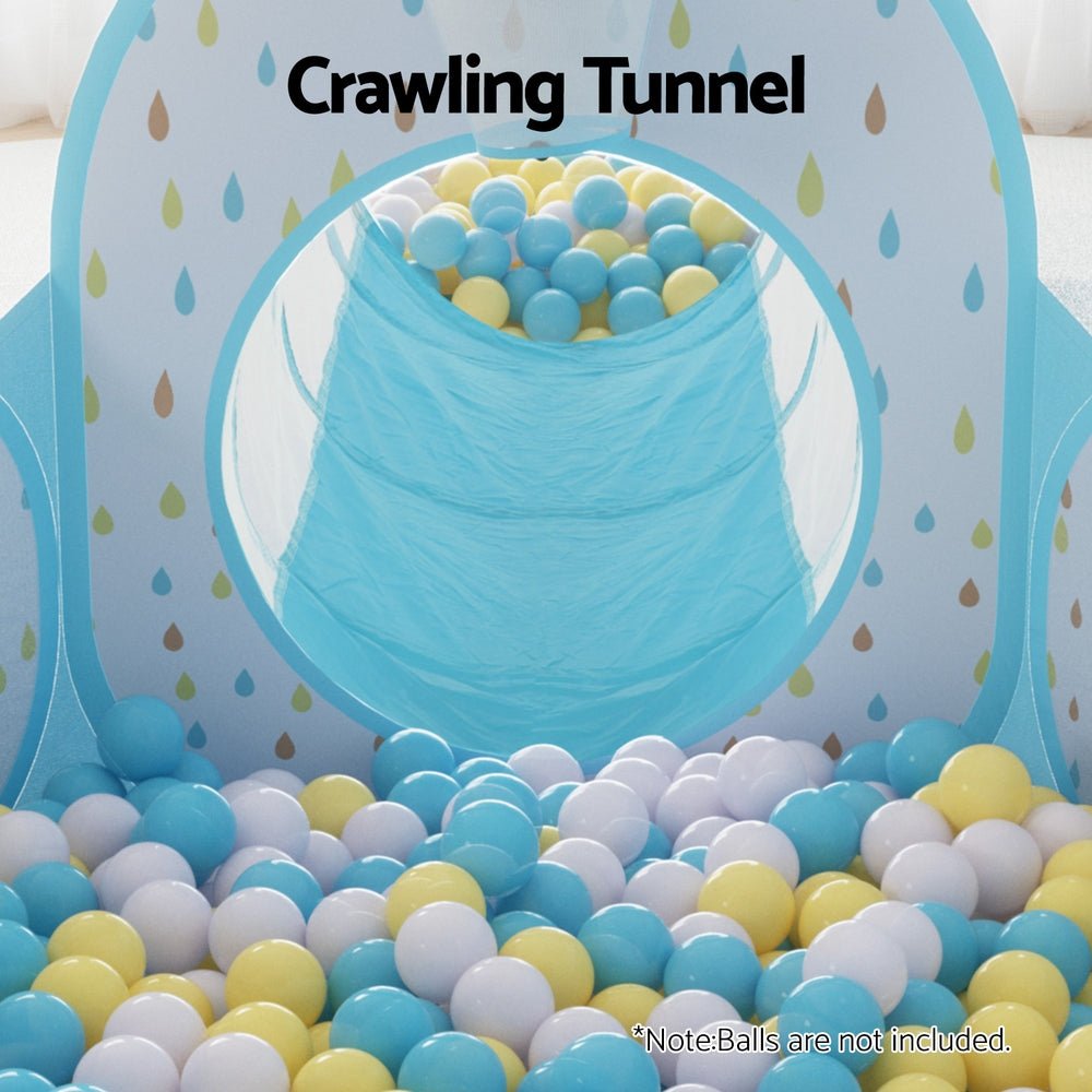 Keezi Kids Play Tent Pop Up Playhouse Ball Pit Tunnel Basketball Hoop Blue - Baby & Kids > Baby & Kids Others - Rivercity House & Home Co. (ABN 18 642 972 209) - Affordable Modern Furniture Australia