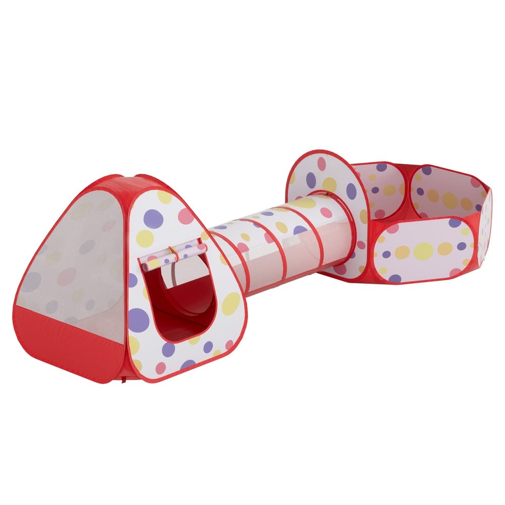Keezi Kids Playhouse Play Tent Pop Up Teepee Ball Pit Tunnel Basketball Hoop Red - Baby & Kids > Baby & Kids Others - Rivercity House & Home Co. (ABN 18 642 972 209) - Affordable Modern Furniture Australia