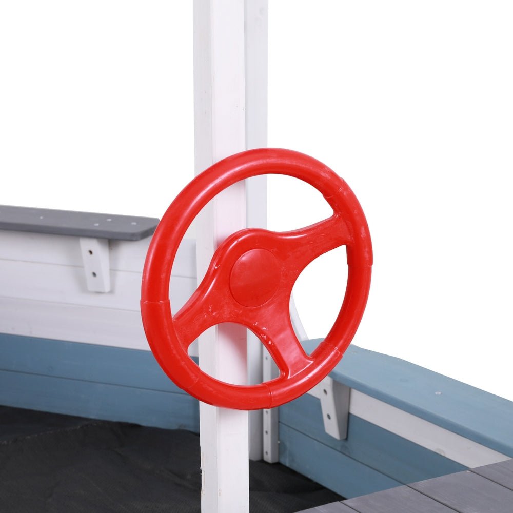 Keezi Kids Sandpit Wooden Box Boat Canopy Flag Outdoor Toys Children Blue - Baby & Kids > Baby & Kid's Toys > Outdoor Play Equipment - Rivercity House & Home Co. (ABN 18 642 972 209) - Affordable Modern Furniture Australia