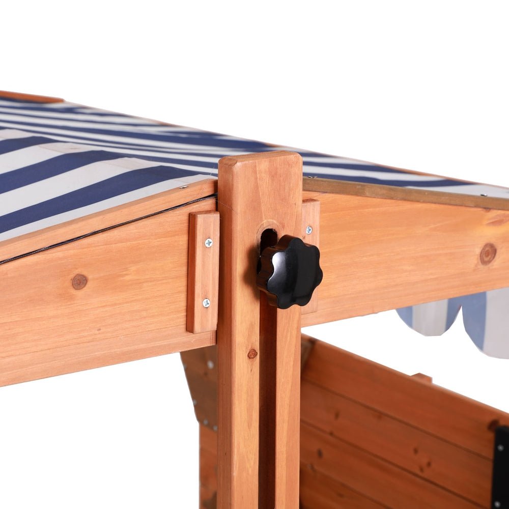 Keezi Kids Sandpit Wooden Canopy Sandbox With Cover Funnel Outdoor Toys 110cm - Baby & Kids > Baby & Kid's Toys > Outdoor Play Equipment - Rivercity House & Home Co. (ABN 18 642 972 209) - Affordable Modern Furniture Australia