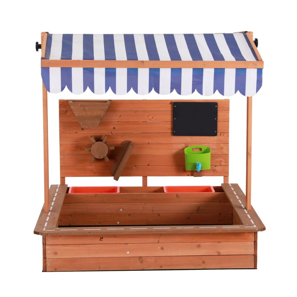 Keezi Kids Sandpit Wooden Canopy Sandbox With Cover Funnel Outdoor Toys 110cm - Baby & Kids > Baby & Kid's Toys > Outdoor Play Equipment - Rivercity House & Home Co. (ABN 18 642 972 209) - Affordable Modern Furniture Australia