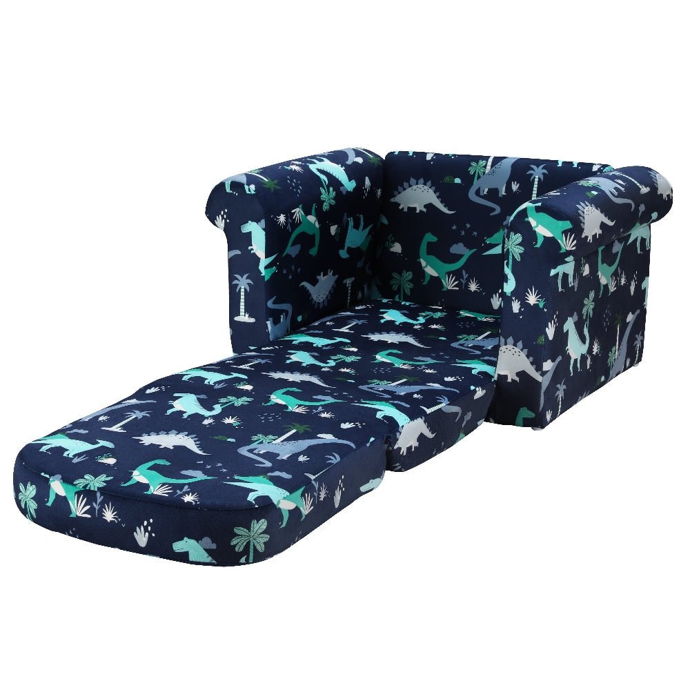 Keezi Kids Sofa 2 Seater Children Flip Open Couch Lounger Armchair Dinosaur Navy - Baby & Kids > Kid's Furniture - Rivercity House & Home Co. (ABN 18 642 972 209) - Affordable Modern Furniture Australia