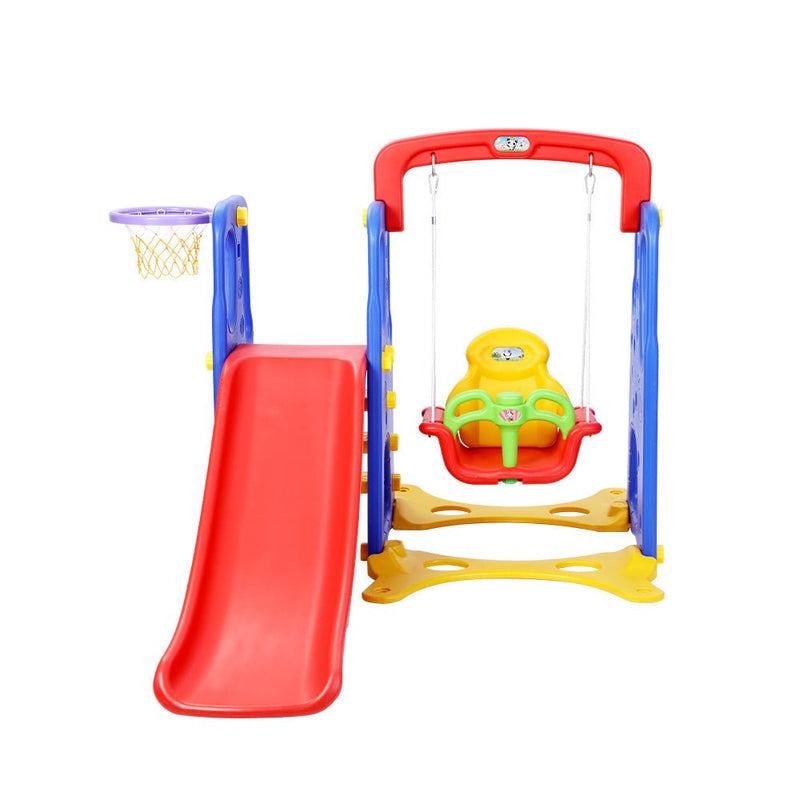 Kids 3 - in - 1 Slide Swing with Basketball Hoop - Rivercity House & Home Co. (ABN 18 642 972 209) - Affordable Modern Furniture Australia