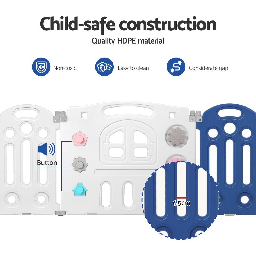 Kids Baby Playpen 24 Panels Safety Gate Toddler Fence Barrier Play Game - Baby & Kids > Gates & Playpens - Rivercity House & Home Co. (ABN 18 642 972 209) - Affordable Modern Furniture Australia