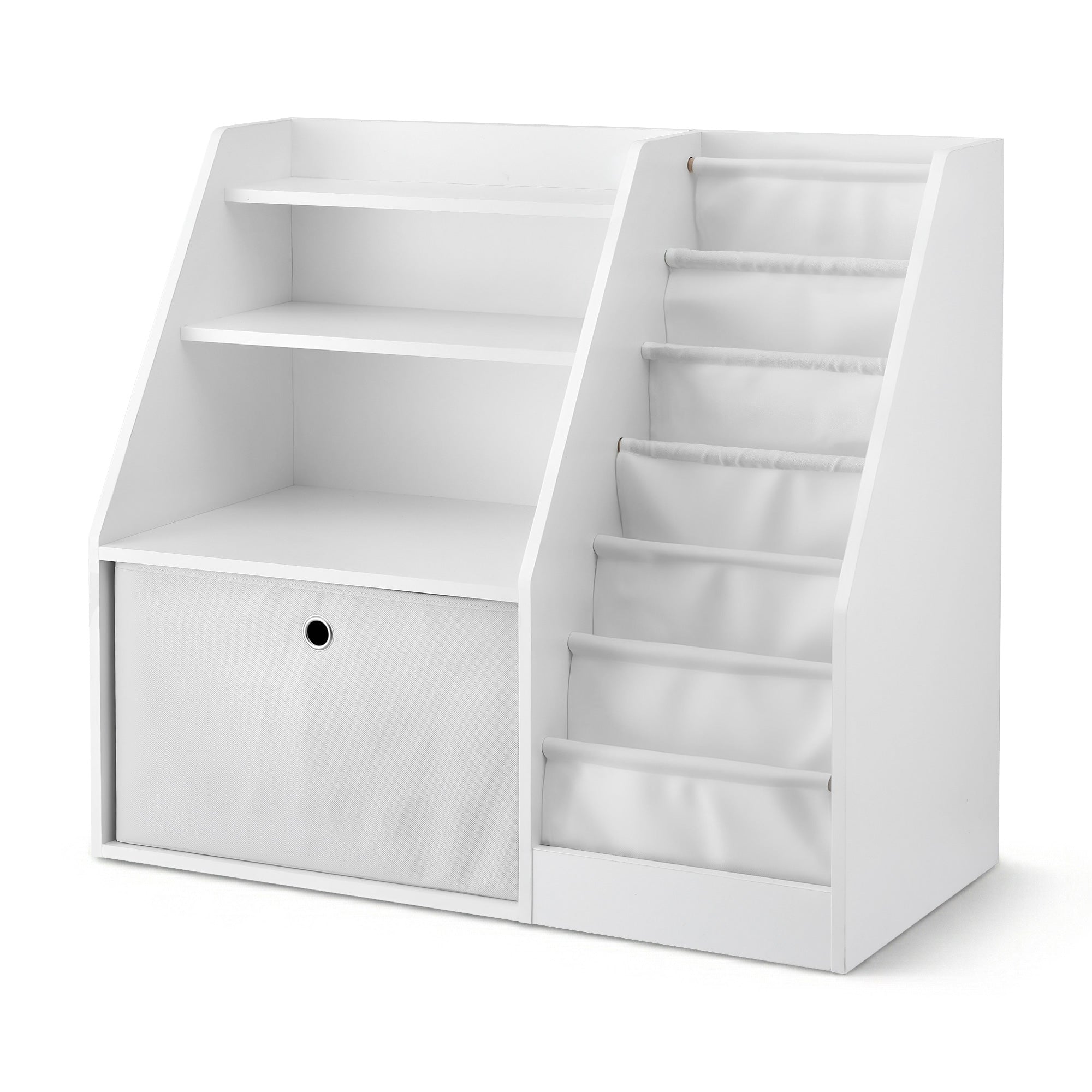 Kids Bookshelf Children Bookcase Organizer Storage Rack Display Drawer White - Baby & Kids > Kid's Furniture > Kid's Bookcases & Shelves - Rivercity House & Home Co. (ABN 18 642 972 209) - Affordable Modern Furniture Australia