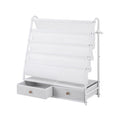 Keezi Kids Metal Bookshelf Storage Rack with Drawer Organiser - White
