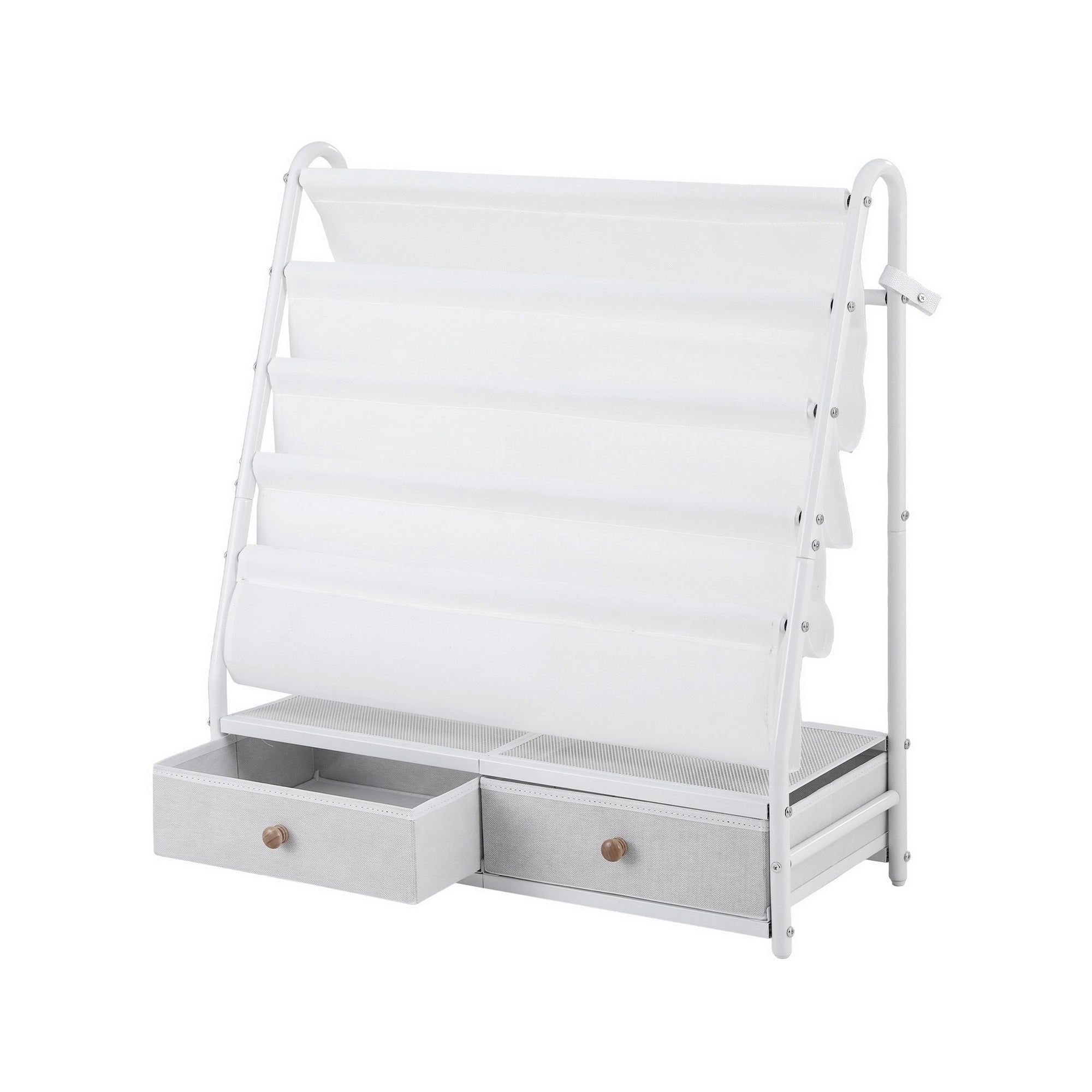 Kids Bookshelf Metal Storage Rack Toy Organiser Display Shelf Drawer White - Baby & Kids > Kid's Furniture > Kid's Bookcases & Shelves - Rivercity House & Home Co. (ABN 18 642 972 209) - Affordable Modern Furniture Australia