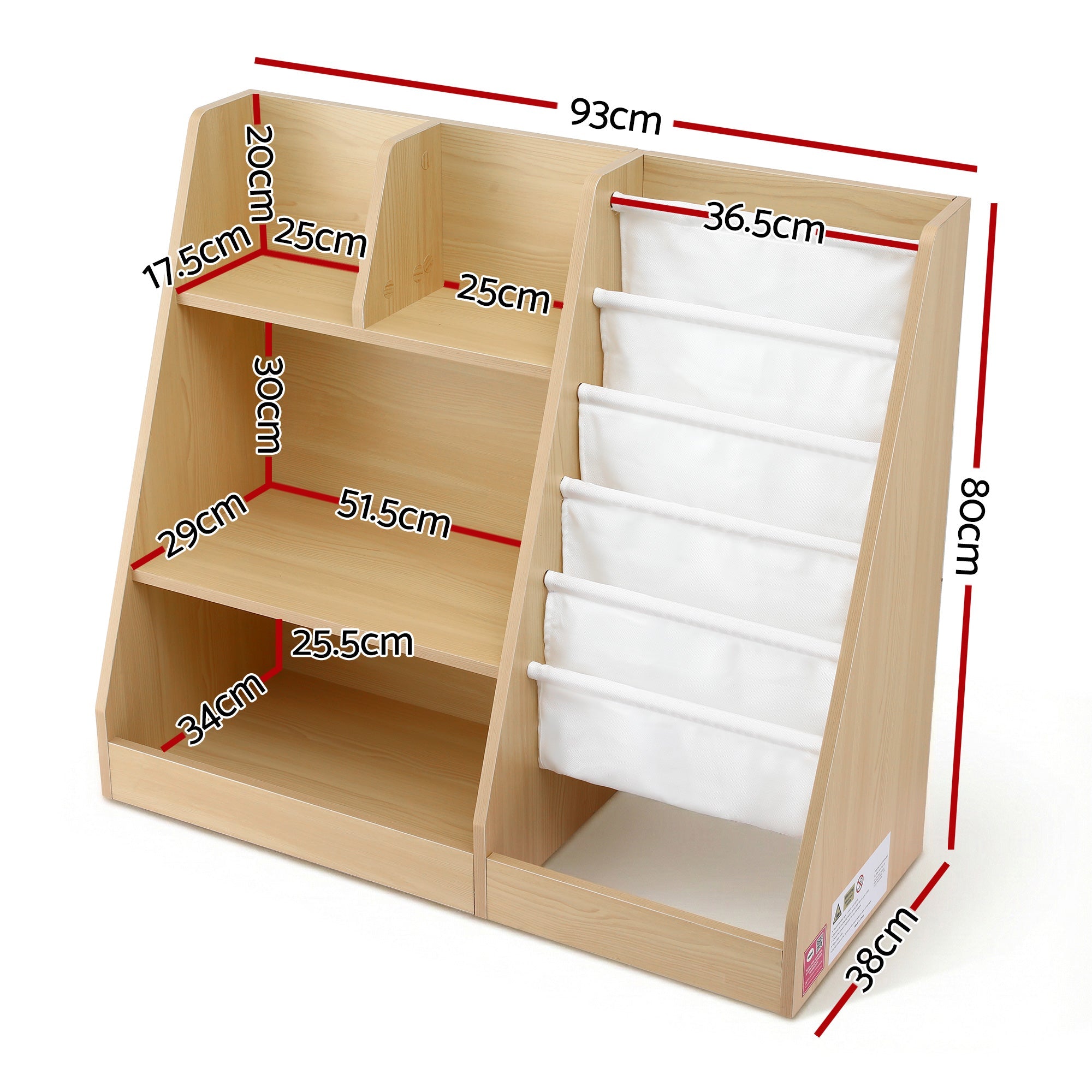 Kids Bookshelf Wood Bookcase Children Storage Rack Display Shelves Holder - Baby & Kids > Kid's Furniture > Kid's Bookcases & Shelves - Rivercity House & Home Co. (ABN 18 642 972 209) - Affordable Modern Furniture Australia