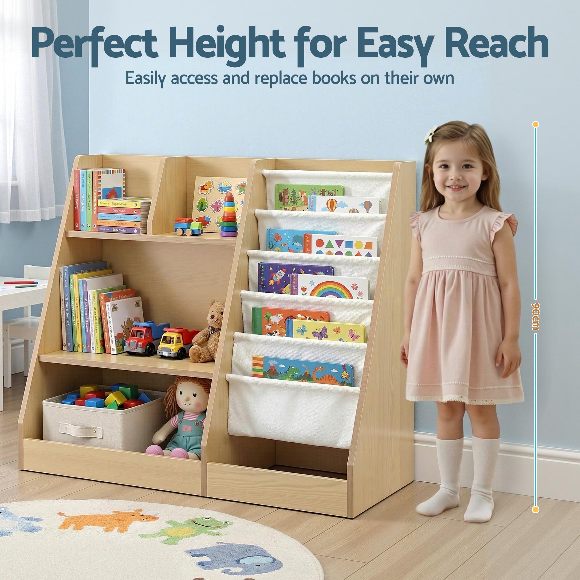 Kids Bookshelf Wood Bookcase Children Storage Rack Display Shelves Holder - Baby & Kids > Kid's Furniture > Kid's Bookcases & Shelves - Rivercity House & Home Co. (ABN 18 642 972 209) - Affordable Modern Furniture Australia