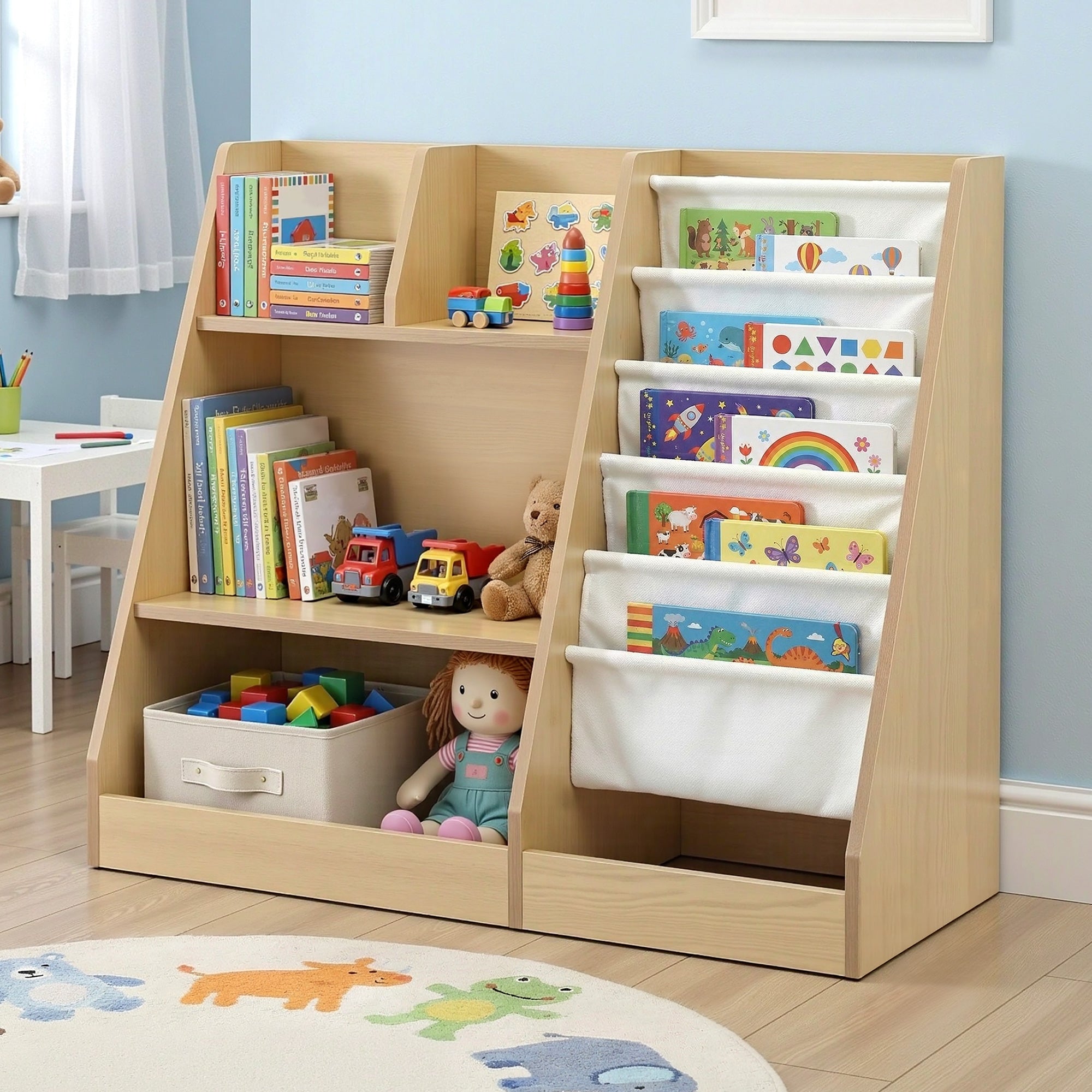 Kids Bookshelf Wood Bookcase Children Storage Rack Display Shelves Holder - Baby & Kids > Kid's Furniture > Kid's Bookcases & Shelves - Rivercity House & Home Co. (ABN 18 642 972 209) - Affordable Modern Furniture Australia