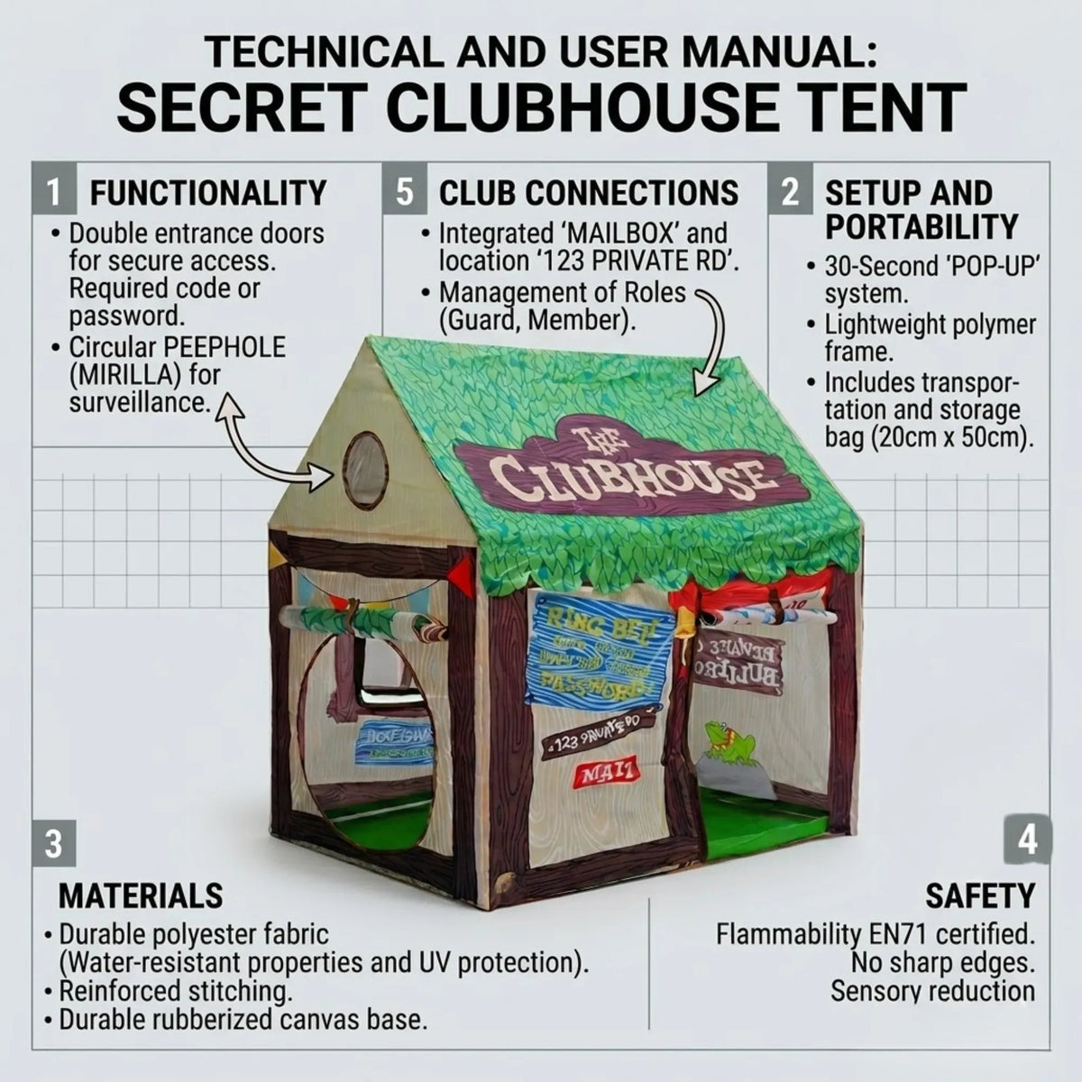 Kids Clubhouse Play Tent with Pop-Up Frame and Carry Bag - Green - Baby & Kids > Baby & Kid's Toys > Outdoor Play Equipment - Rivercity House & Home Co. (ABN 18 642 972 209) - Affordable Modern Furniture Australia