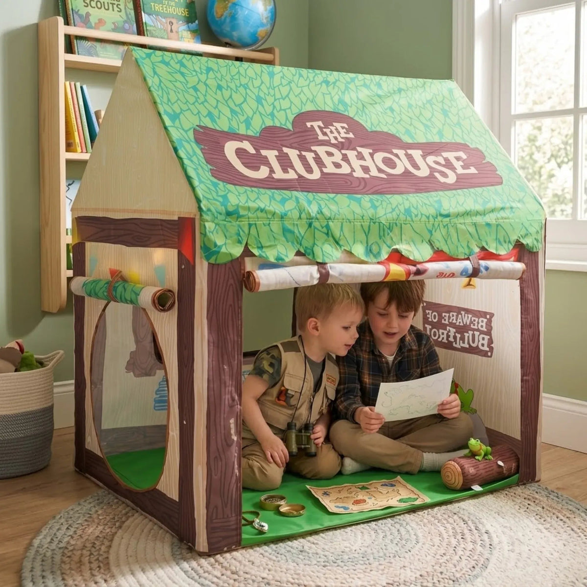 Kids Clubhouse Play Tent with Pop-Up Frame and Carry Bag - Green - Baby & Kids > Baby & Kid's Toys > Outdoor Play Equipment - Rivercity House & Home Co. (ABN 18 642 972 209) - Affordable Modern Furniture Australia