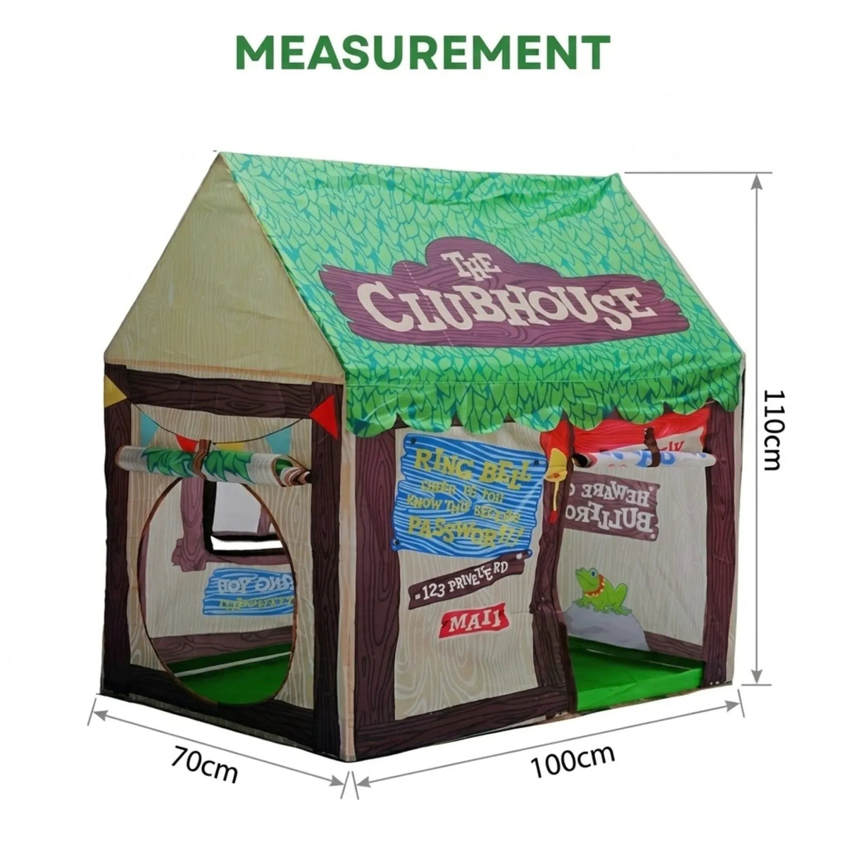 Kids Clubhouse Play Tent with Pop-Up Frame and Carry Bag - Green - Baby & Kids > Baby & Kid's Toys > Outdoor Play Equipment - Rivercity House & Home Co. (ABN 18 642 972 209) - Affordable Modern Furniture Australia