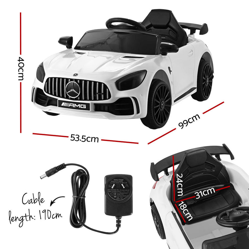 Kids Electric Ride On Car Mercedes - Benz AMG GTR Licensed Toy Cars Remote White - Baby & Kids > Ride On Cars, Go - karts & Bikes > Ride On Cars - Rivercity House & Home Co. (ABN 18 642 972 209) - Affordable Modern Furniture Australia