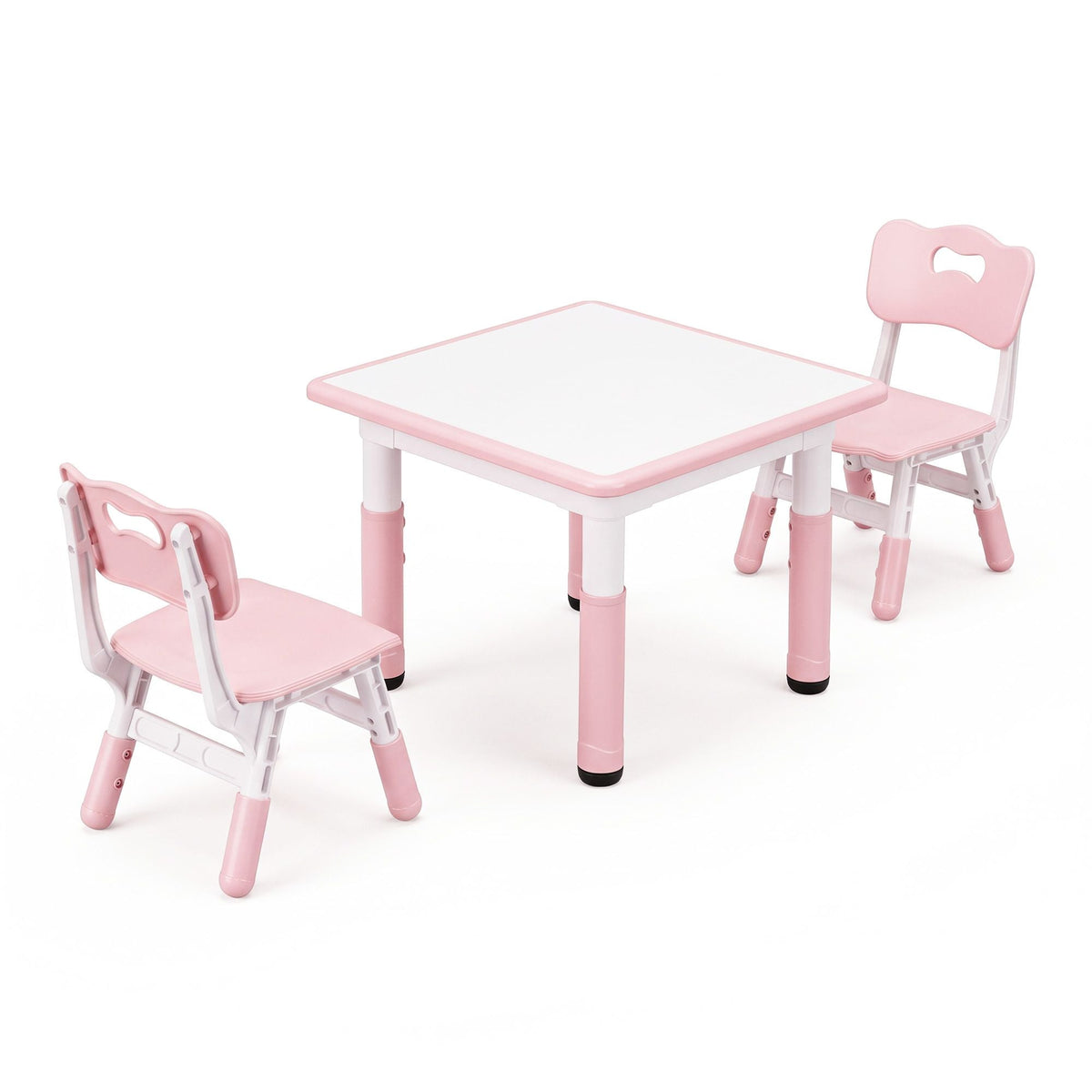 Kids Height Adjustable Table and 2 Chairs Set with Graffiti Draw-on Top - Pink - Baby & Kids > Kid's Furniture > Kid's Tables, Chairs & Seats - Rivercity House & Home Co. (ABN 18 642 972 209) - Affordable Modern Furniture Australia