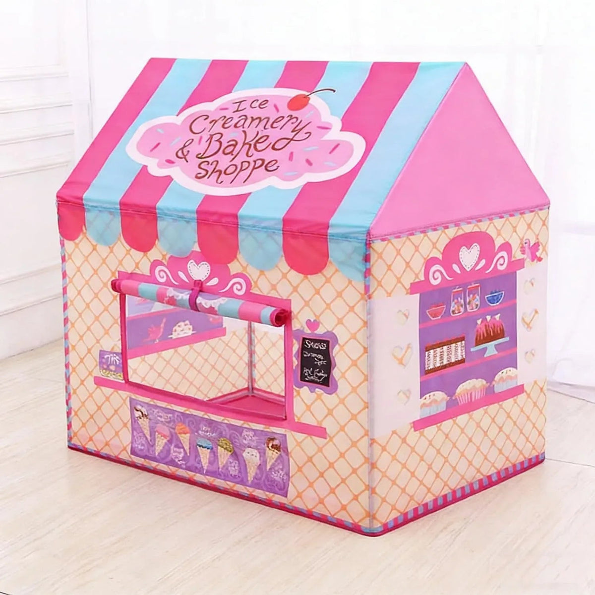 Kids Ice Cream Bakery Play Tent Pop Up Playhouse Outdoor Play Equipment - Pink - Baby & Kids > Baby & Kid's Toys > Outdoor Play Equipment - Rivercity House & Home Co. (ABN 18 642 972 209) - Affordable Modern Furniture Australia