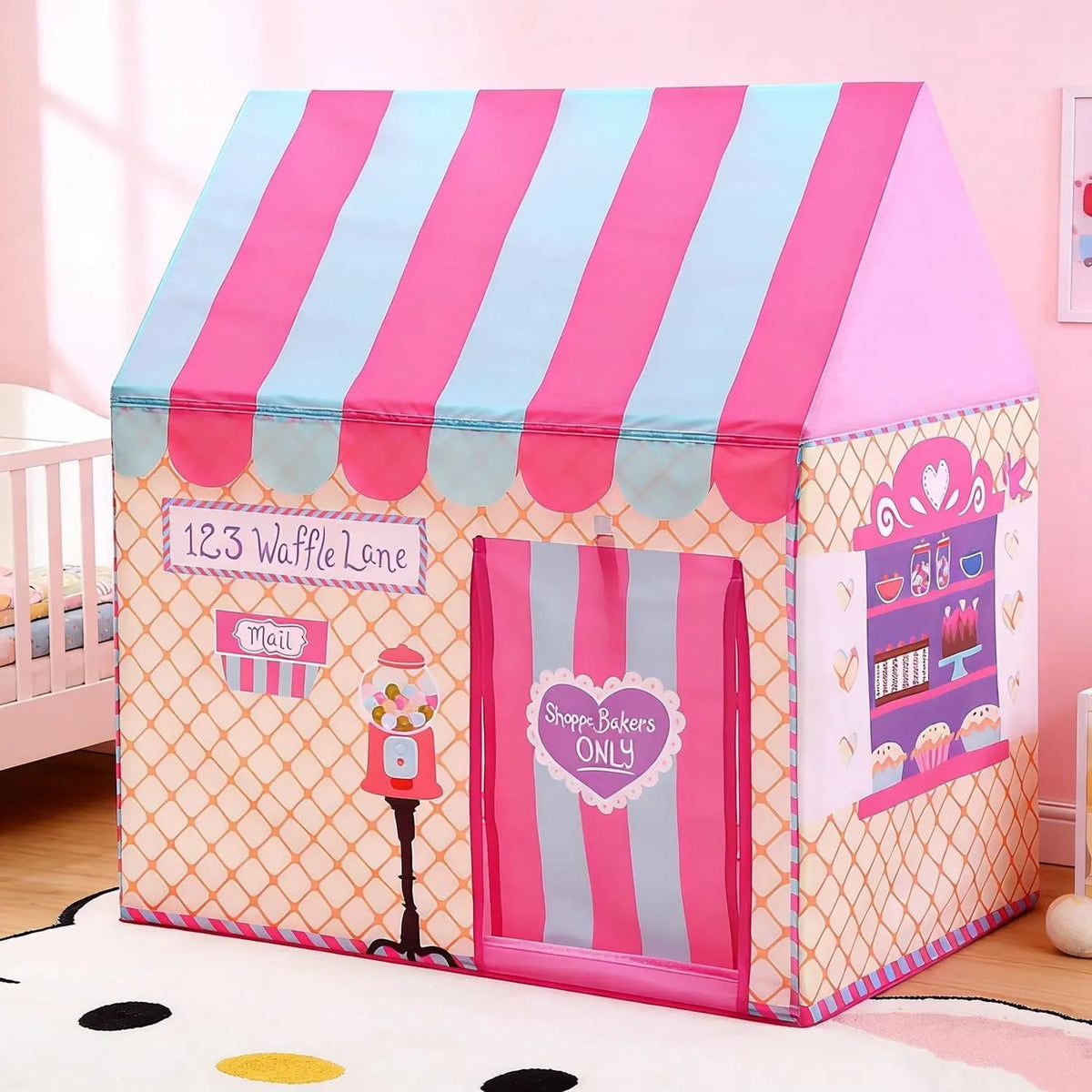 Kids Ice Cream Bakery Play Tent Pop Up Playhouse Outdoor Play Equipment - Pink - Baby & Kids > Baby & Kid's Toys > Outdoor Play Equipment - Rivercity House & Home Co. (ABN 18 642 972 209) - Affordable Modern Furniture Australia