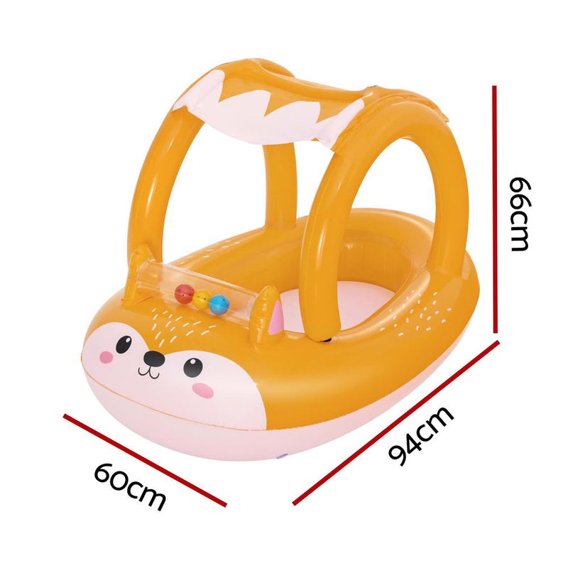 Kids Inflatable Fox Swim Float Floating Seat Canopy Pool Toys 94x66CM - Home & Garden > Pool & Accessories > Pool Toys & Inflatables - Rivercity House & Home Co. (ABN 18 642 972 209) - Affordable Modern Furniture Australia