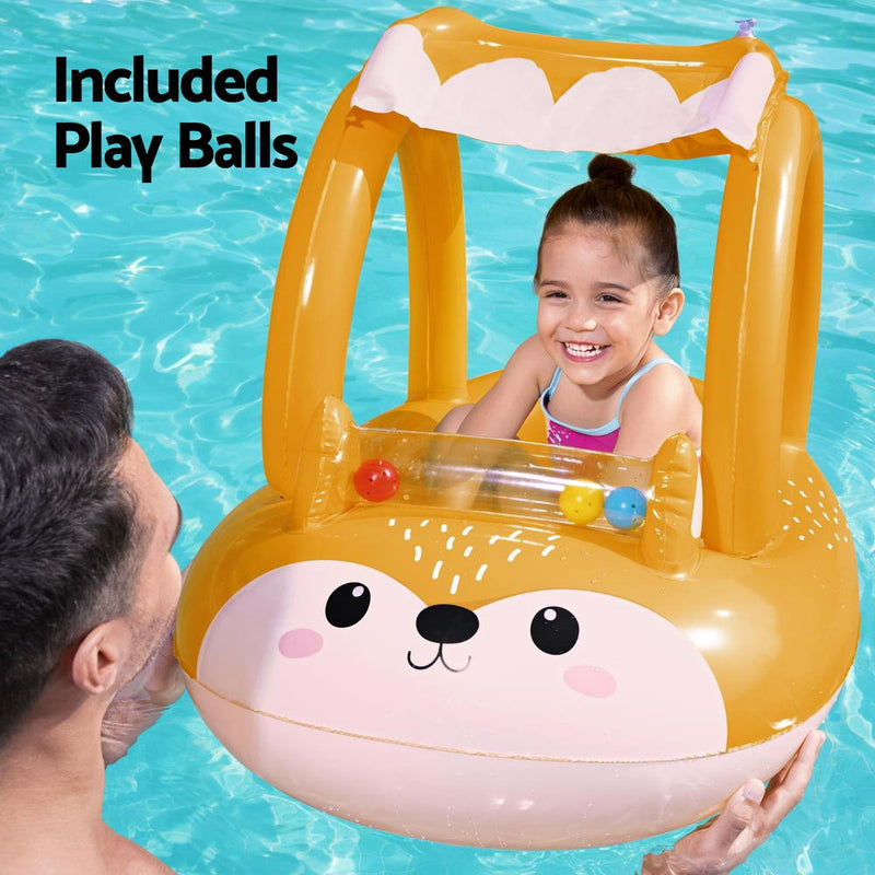 Kids Inflatable Fox Swim Float Floating Seat Canopy Pool Toys 94x66CM - Home & Garden > Pool & Accessories > Pool Toys & Inflatables - Rivercity House & Home Co. (ABN 18 642 972 209) - Affordable Modern Furniture Australia