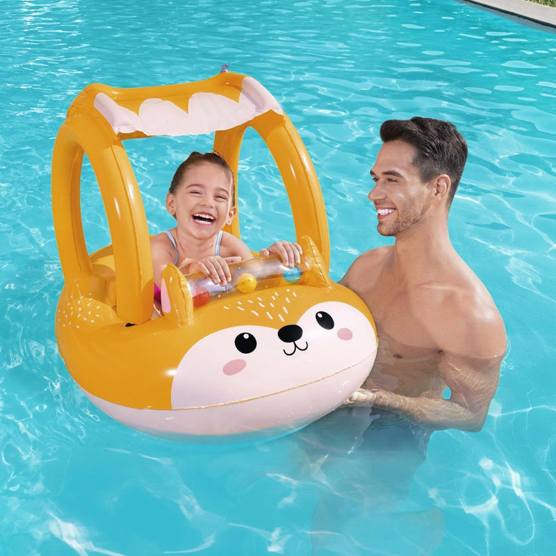 Kids Inflatable Fox Swim Float Floating Seat Canopy Pool Toys 94x66CM - Home & Garden > Pool & Accessories > Pool Toys & Inflatables - Rivercity House & Home Co. (ABN 18 642 972 209) - Affordable Modern Furniture Australia