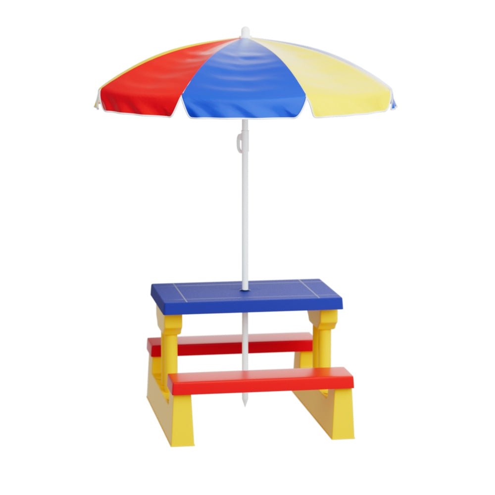 Kids Outdoor Table and Chairs Set Picnic Bench Umbrella Children Indoor - Baby & Kids > Kid's Furniture - Rivercity House & Home Co. (ABN 18 642 972 209) - Affordable Modern Furniture Australia