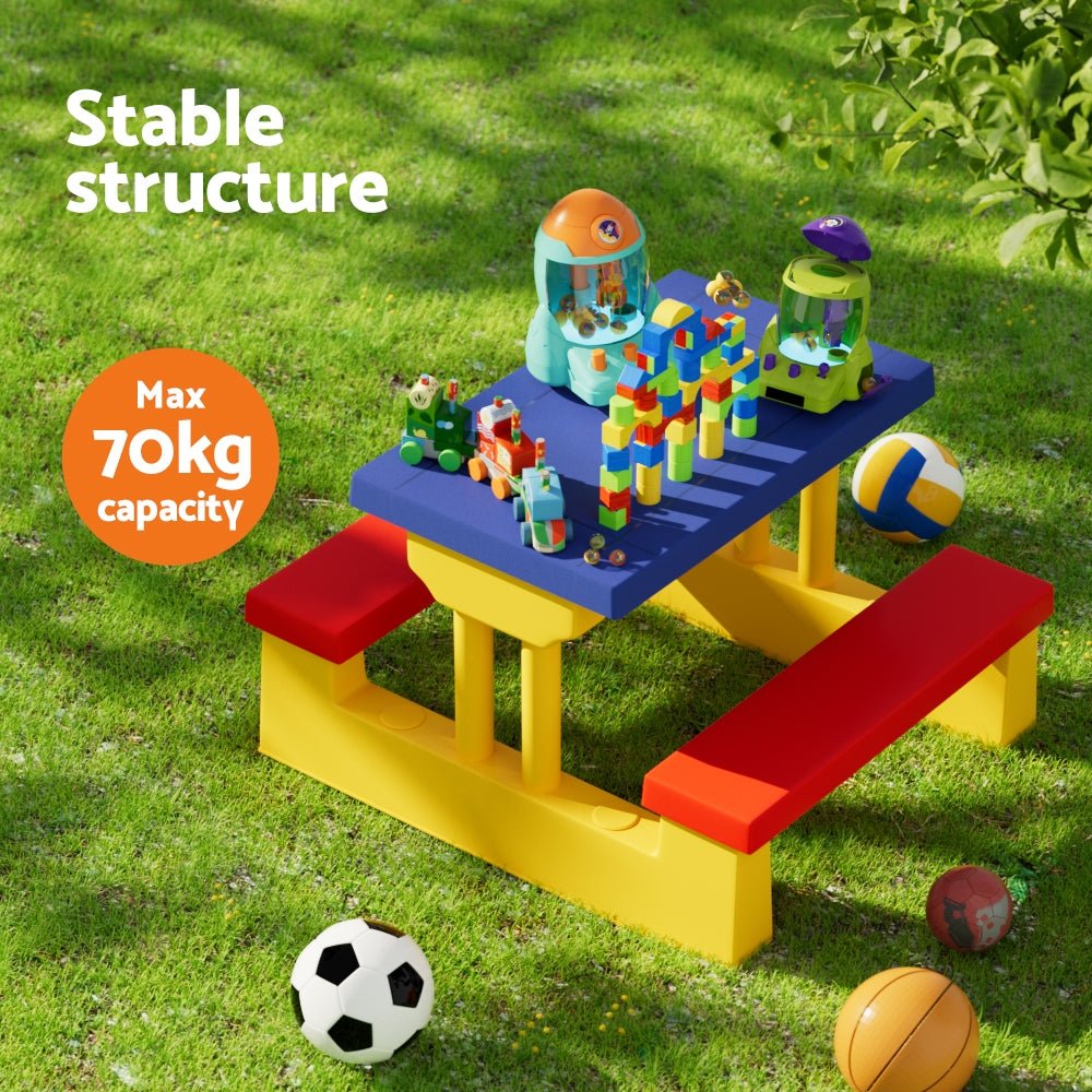 Kids Outdoor Table and Chairs Set Picnic Bench Umbrella Children Indoor - Baby & Kids > Kid's Furniture - Rivercity House & Home Co. (ABN 18 642 972 209) - Affordable Modern Furniture Australia