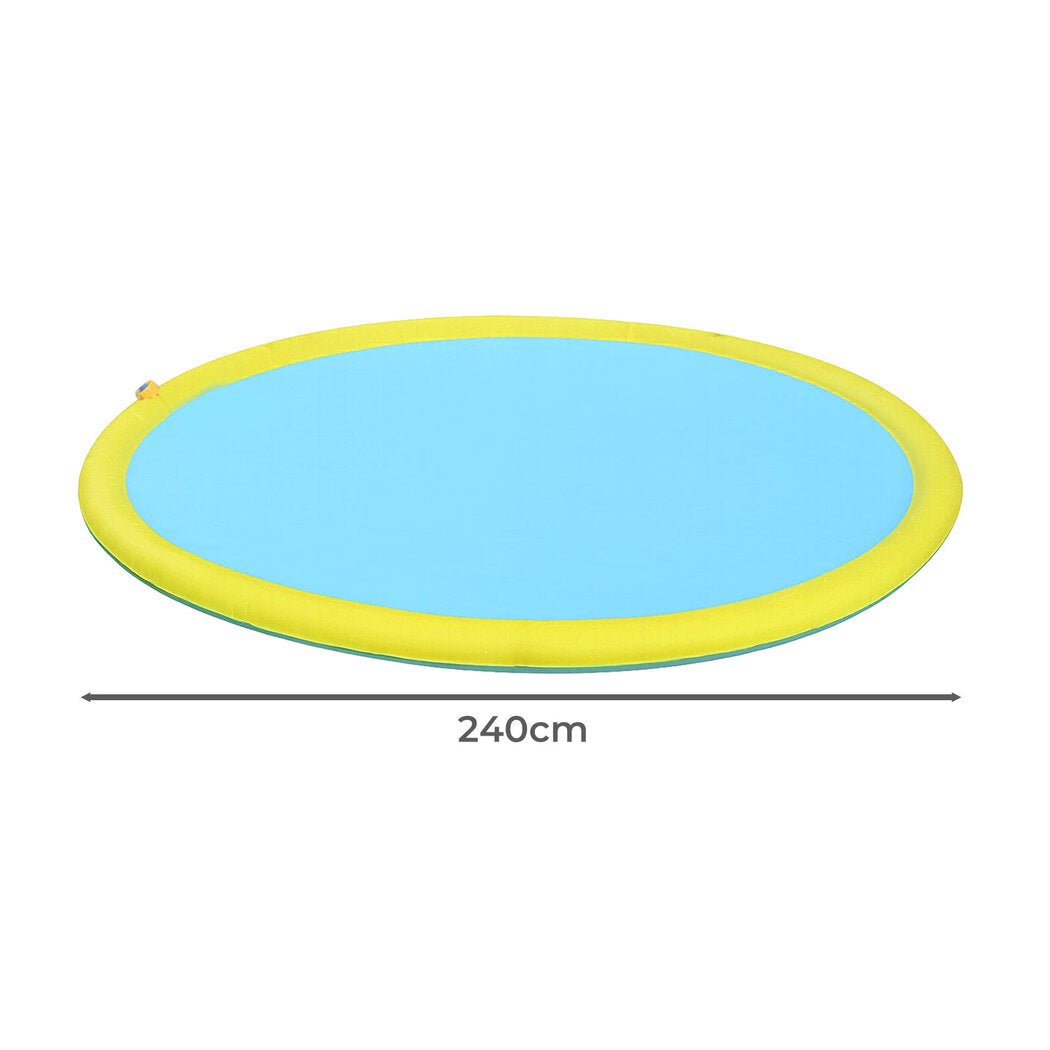 Kids & Pets Splash Pad 240cm Adjustable Sprinkler Water Mat - Blue & Yellow - Rivercity House & Home Co. (ABN 18 642 972 209) - Affordable Modern Furniture Australia
