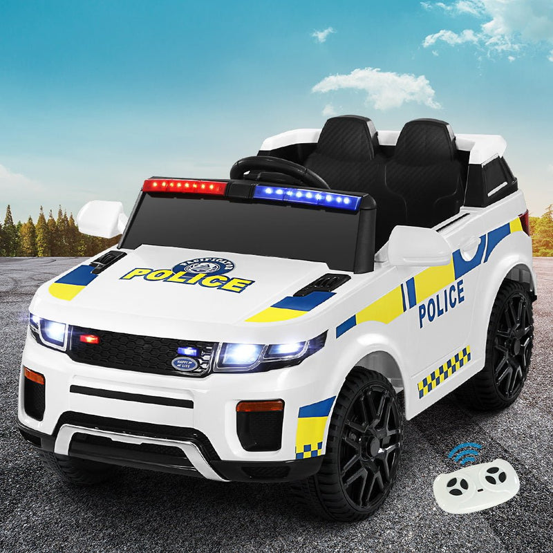 Kids Ride On Car Electric Patrol Police Toy Cars Remote Control 12V White - Baby & Kids > Ride on Cars, Go - karts & Bikes - Rivercity House & Home Co. (ABN 18 642 972 209) - Affordable Modern Furniture Australia