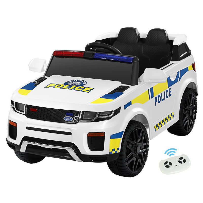 Kids Ride On Car Electric Patrol Police Toy Cars Remote Control 12V White - Baby & Kids > Ride on Cars, Go - karts & Bikes - Rivercity House & Home Co. (ABN 18 642 972 209) - Affordable Modern Furniture Australia