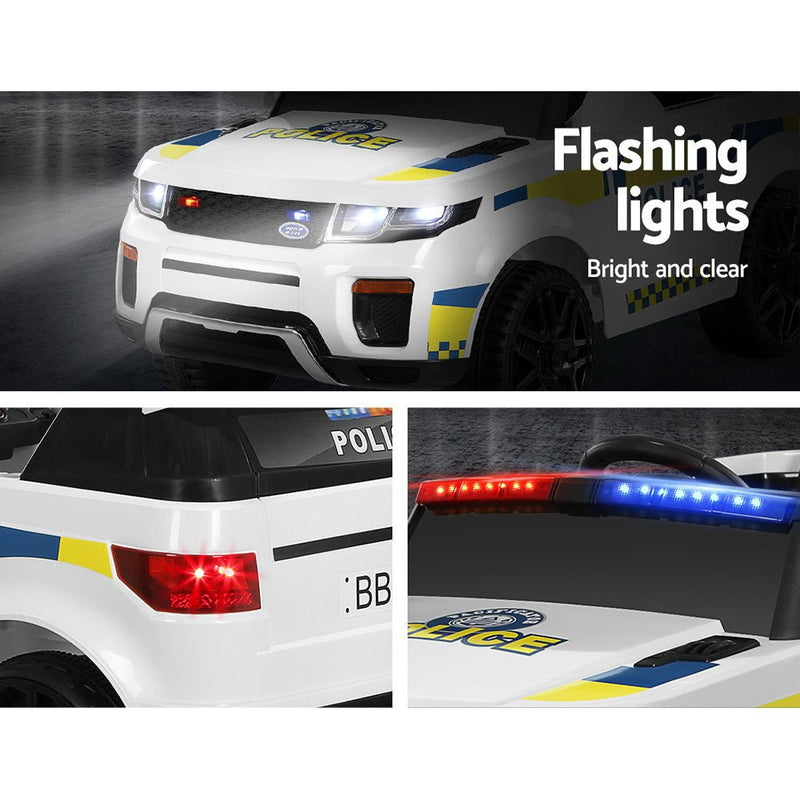 Kids Ride On Car Electric Patrol Police Toy Cars Remote Control 12V White - Baby & Kids > Ride on Cars, Go - karts & Bikes - Rivercity House & Home Co. (ABN 18 642 972 209) - Affordable Modern Furniture Australia