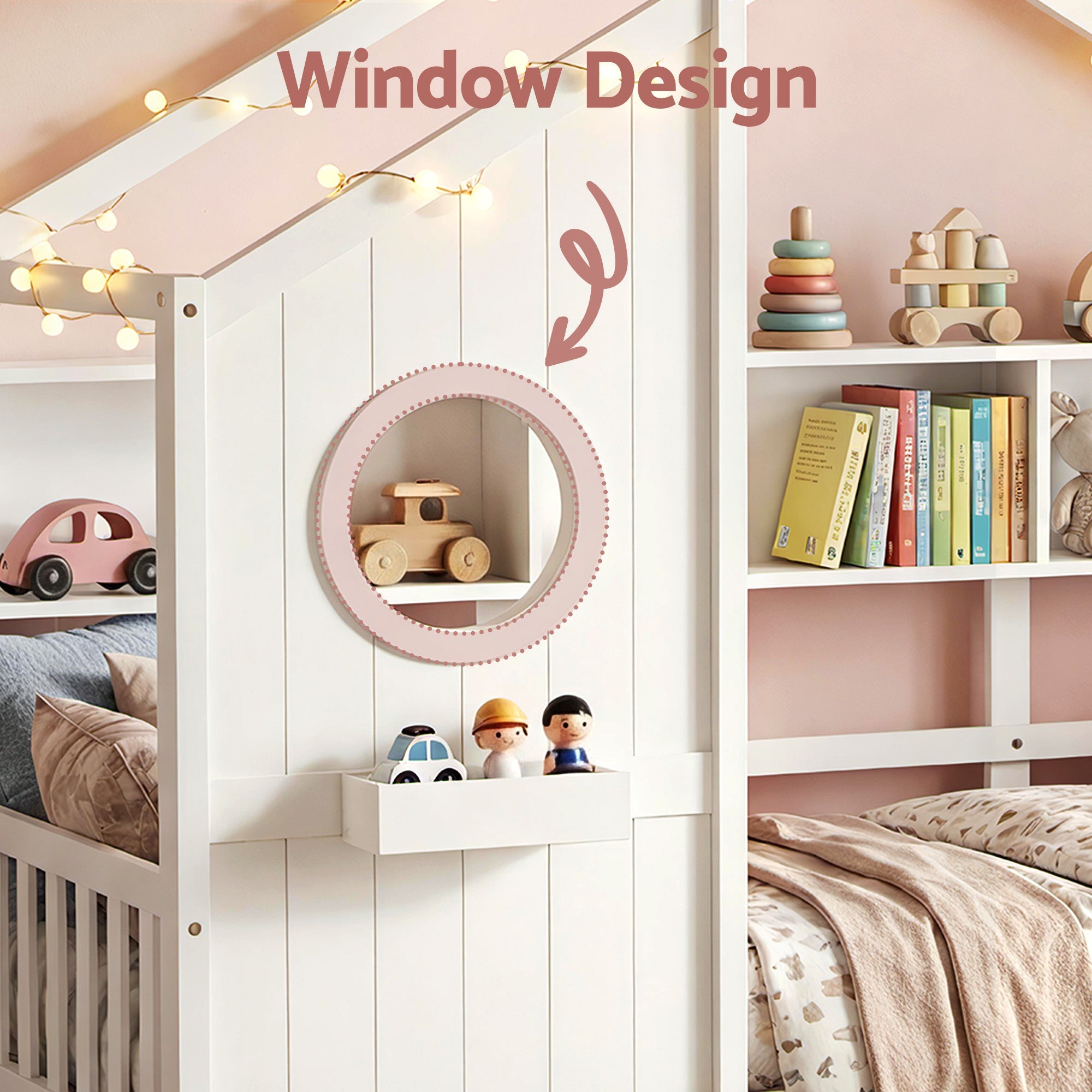 Kids Single Bed Frame House Bed Solid Wood Montessori Bed for Toddler White - Furniture > Bedroom > Beds & Bed Frames - Rivercity House & Home Co. (ABN 18 642 972 209) - Affordable Modern Furniture Australia