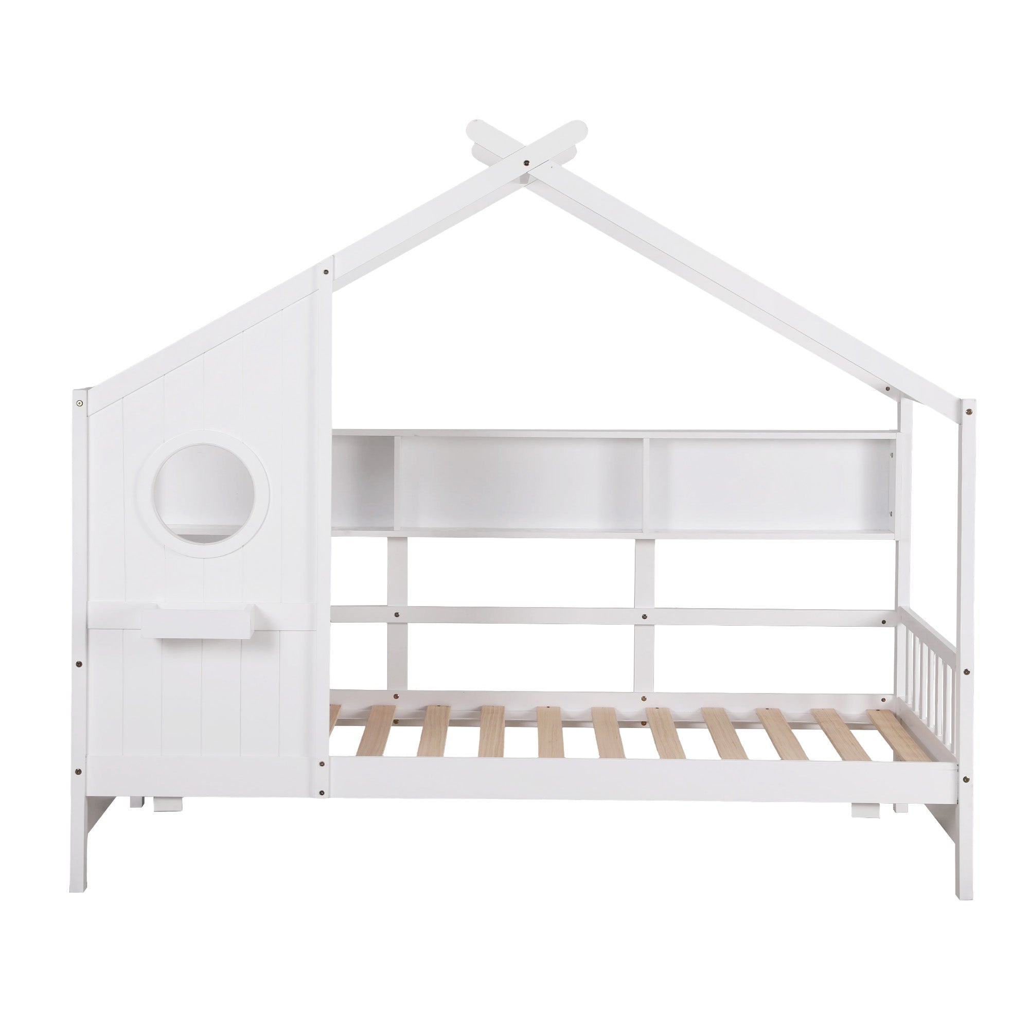 Kids Single Bed Frame House Bed Solid Wood Montessori Bed for Toddler White - Furniture > Bedroom > Beds & Bed Frames - Rivercity House & Home Co. (ABN 18 642 972 209) - Affordable Modern Furniture Australia