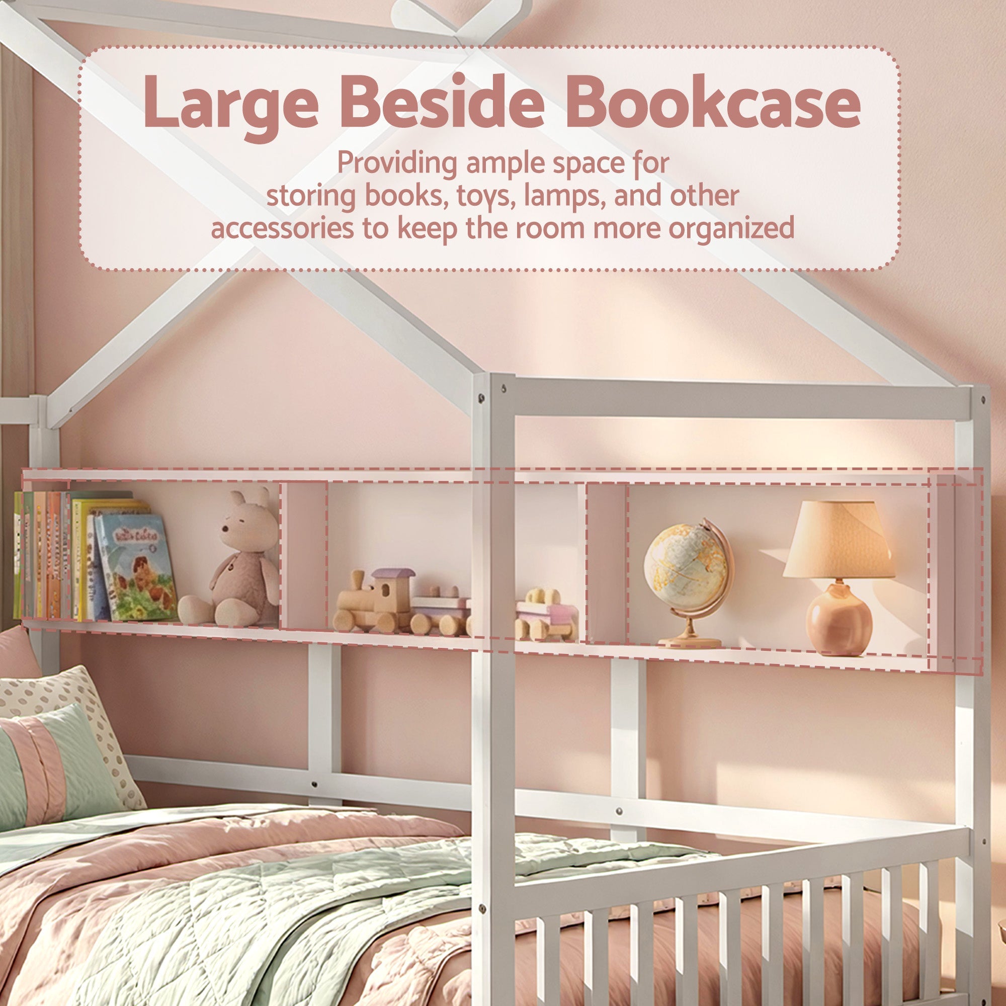 Kids Single Bed Frame House Bed Solid Wood Montessori Bed for Toddler White - Furniture > Bedroom > Beds & Bed Frames - Rivercity House & Home Co. (ABN 18 642 972 209) - Affordable Modern Furniture Australia