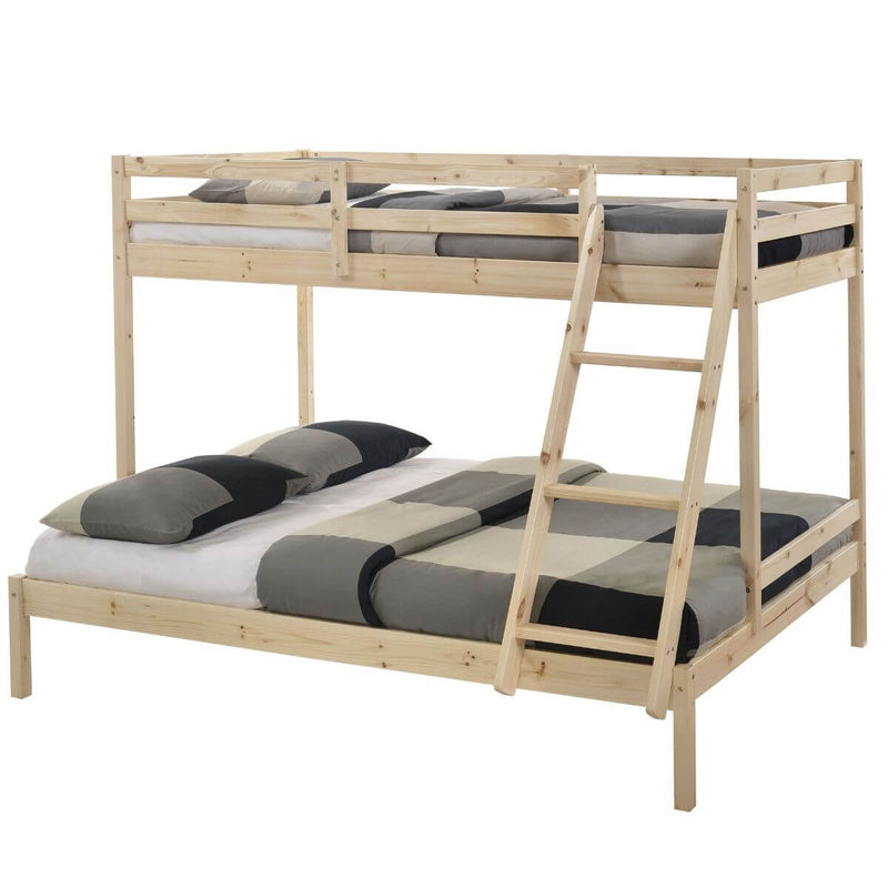 Kids Solid Timber Single over Double Bunk Bed Natural - Furniture > Bedroom - Rivercity House & Home Co. (ABN 18 642 972 209) - Affordable Modern Furniture Australia