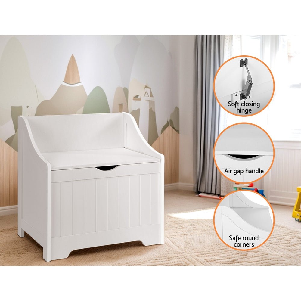 Kids Toy Box Chest: Versatile Storage Solution for Toys and Clothes - White - Baby & Kids > Kid's Furniture - Rivercity House & Home Co. (ABN 18 642 972 209) - Affordable Modern Furniture Australia