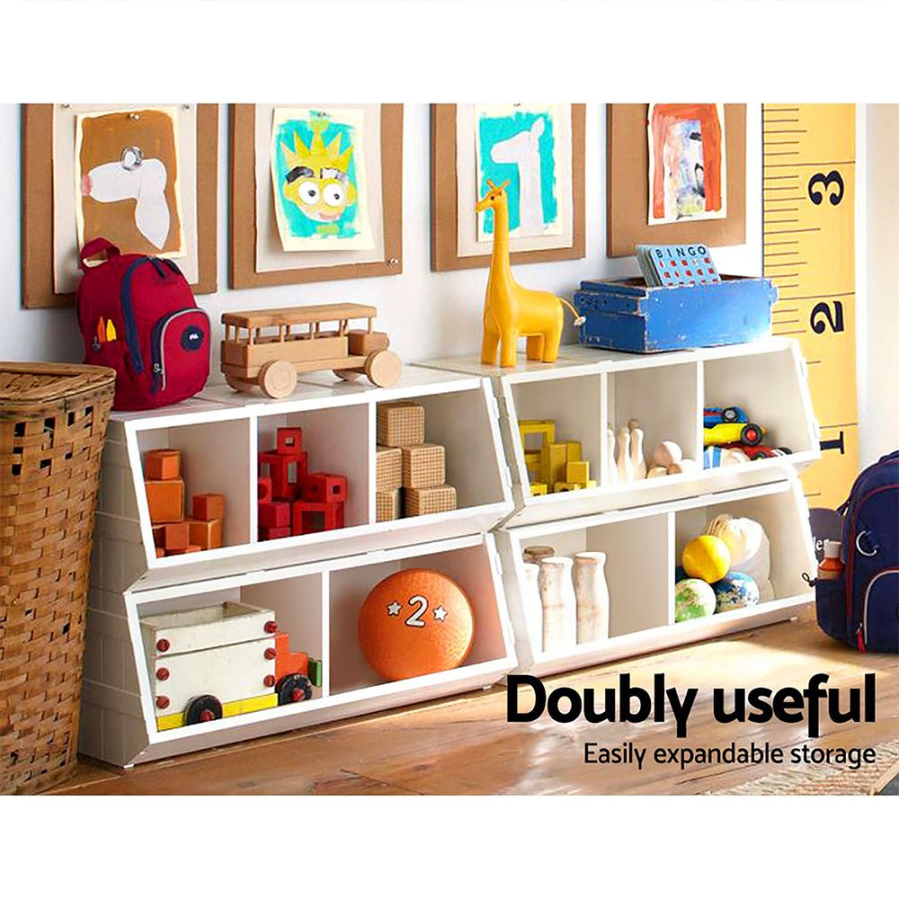 Kids Toy Box Stackable Bookshelf Storage Organiser Bookcase Shelf - Baby & Kids > Kid's Furniture - Rivercity House & Home Co. (ABN 18 642 972 209) - Affordable Modern Furniture Australia