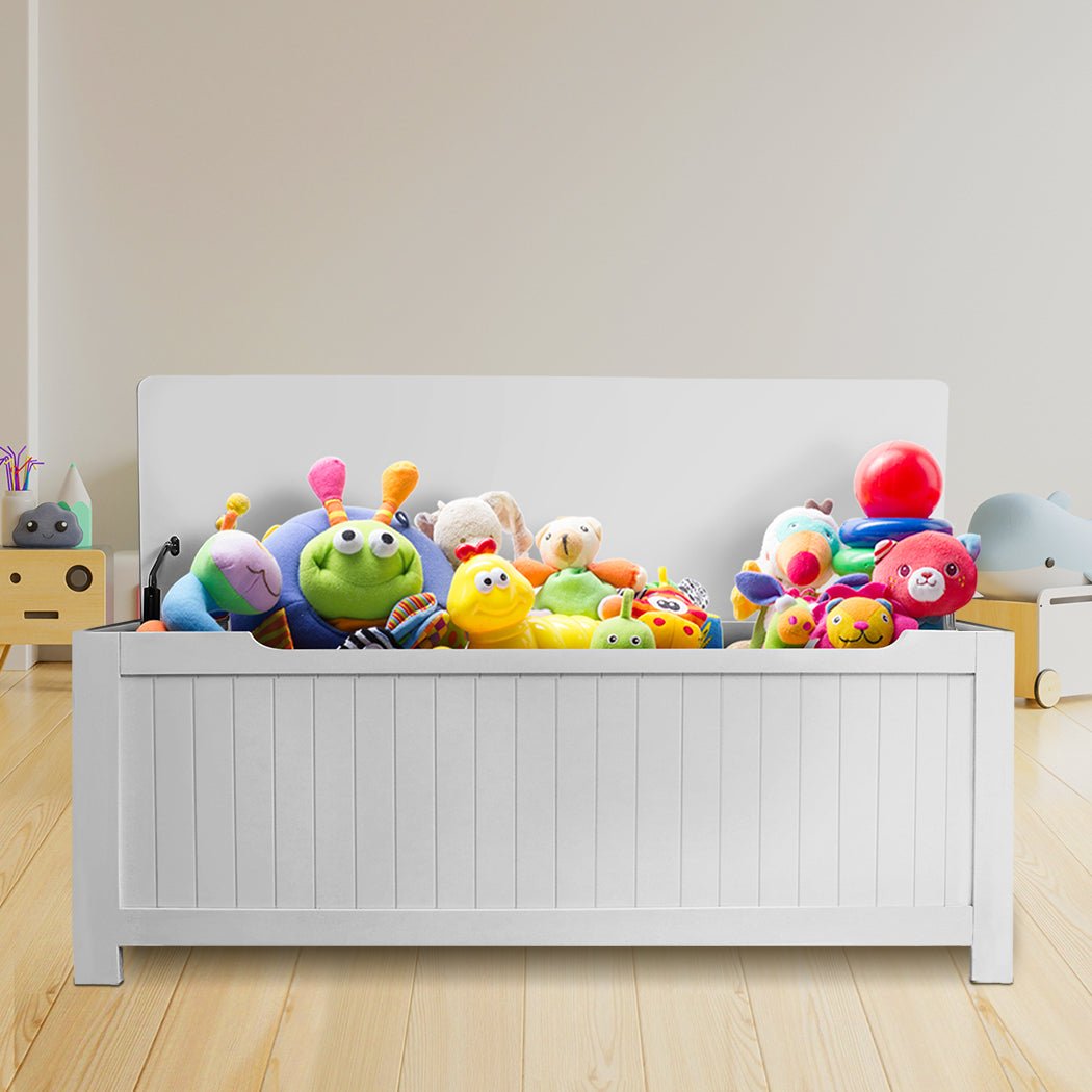 Kids Toy Box Storage Chest Cabinet with Soft - Close Lid - White - Rivercity House & Home Co. (ABN 18 642 972 209) - Affordable Modern Furniture Australia
