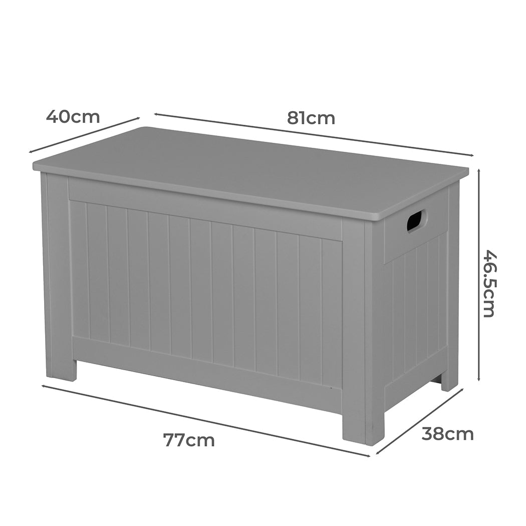 Kids Toy Storage Chest with Soft - Close Lid and Safety Hinges - Grey - Rivercity House & Home Co. (ABN 18 642 972 209) - Affordable Modern Furniture Australia