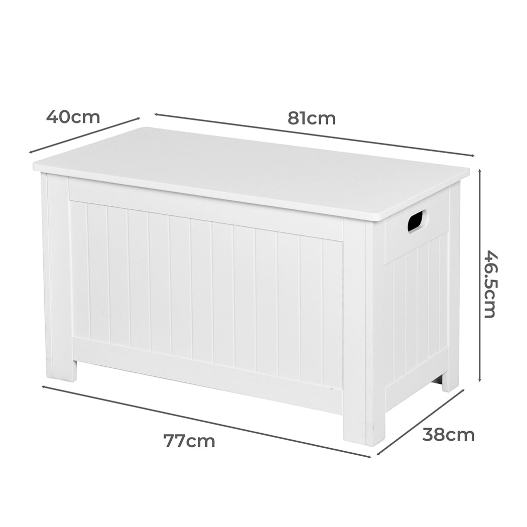 Kids Toy Storage Chest with Soft - Close Lid - White - Rivercity House & Home Co. (ABN 18 642 972 209) - Affordable Modern Furniture Australia