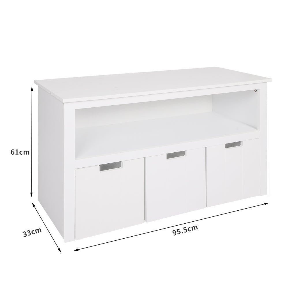 Kids Toy Storage Unit Organizer with Drawers and Shelves - White - Rivercity House & Home Co. (ABN 18 642 972 209) - Affordable Modern Furniture Australia