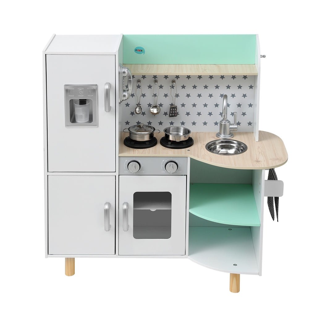 Kids Wooden Pretend Kitchen Play Sets Cooking Toys Oven Fridge 85CM Green - Baby & Kids > Baby & Kid's Toys > Pretend Play - Rivercity House & Home Co. (ABN 18 642 972 209) - Affordable Modern Furniture Australia