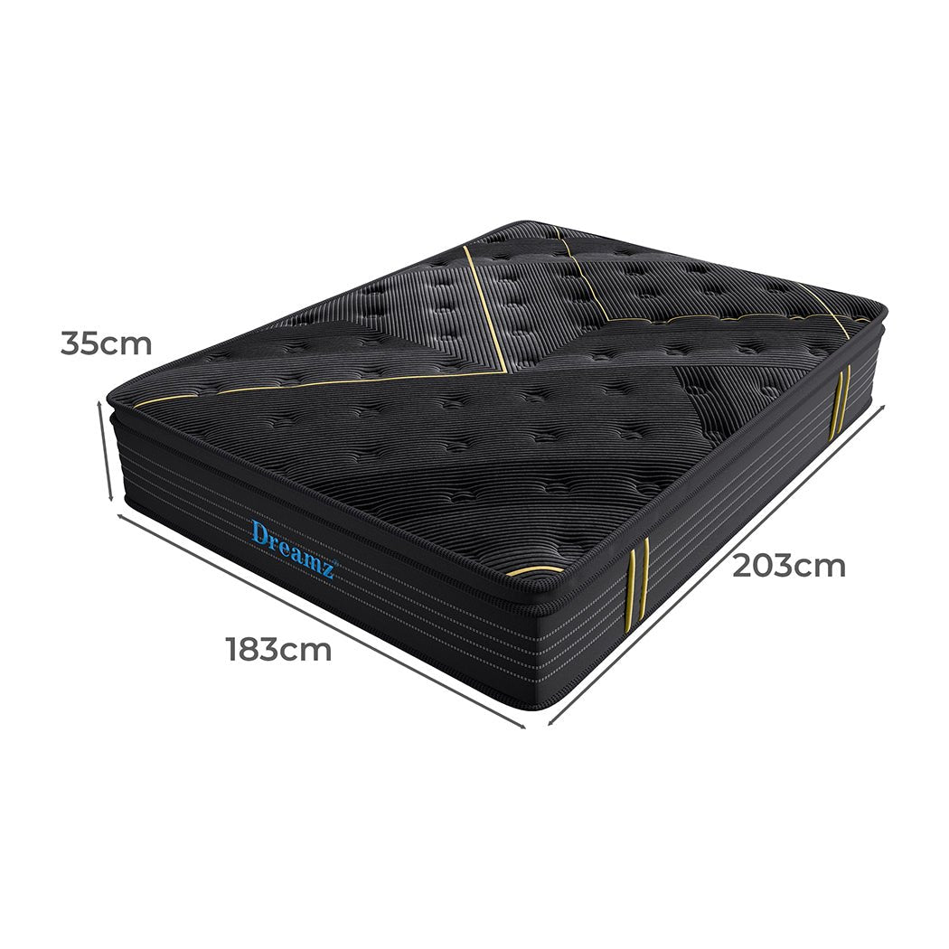 King Bamboo Charcoal Spring Euro Top Mattress - Black - Rivercity House & Home Co. (ABN 18 642 972 209) - Affordable Modern Furniture Australia