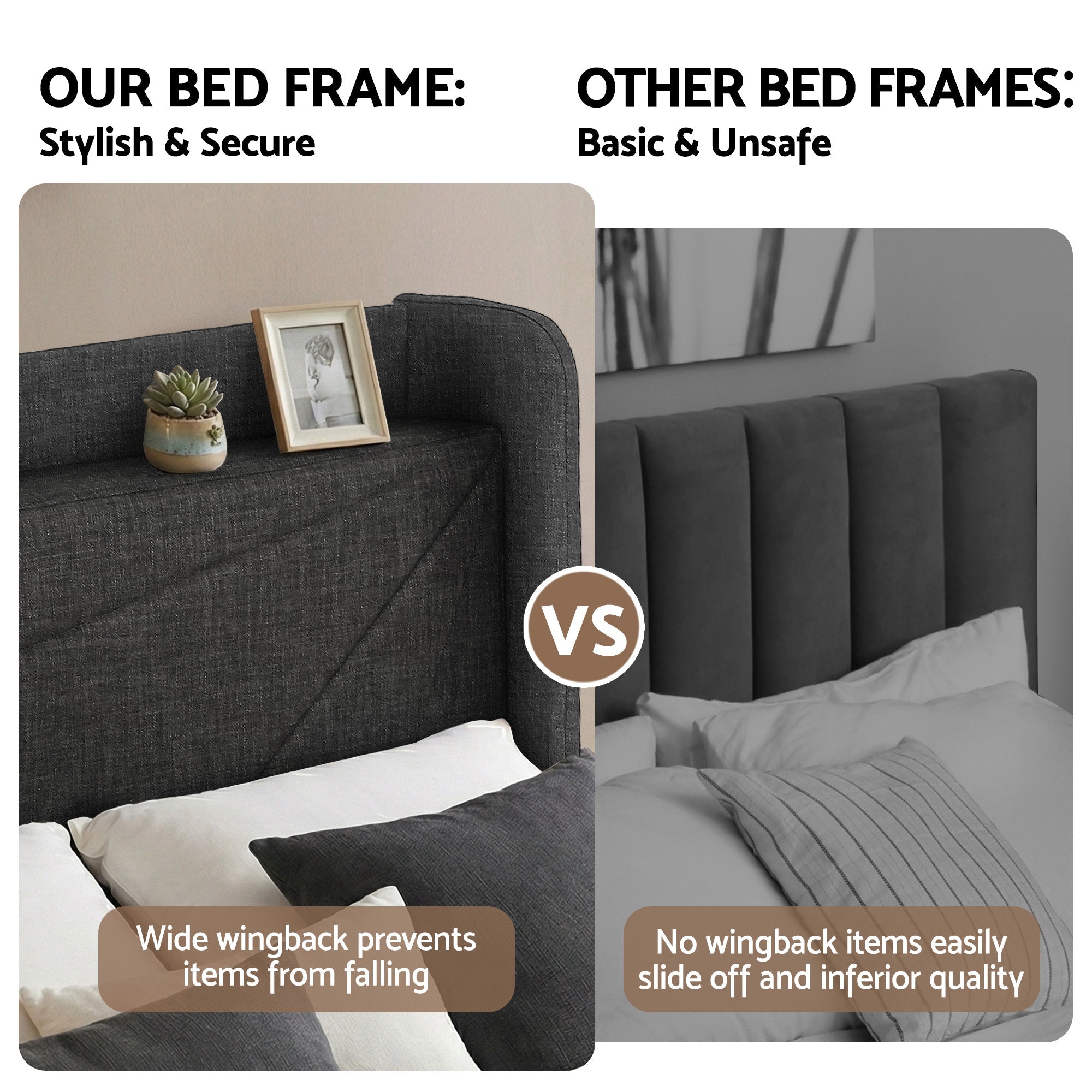 King Bed Frame Gas Lift Storage Bed with Charging Ports Upholstered Geometric Headboard Charcoal Grey - Furniture > Bedroom > Beds & Bed Frames - Rivercity House & Home Co. (ABN 18 642 972 209) - Affordable Modern Furniture Australia