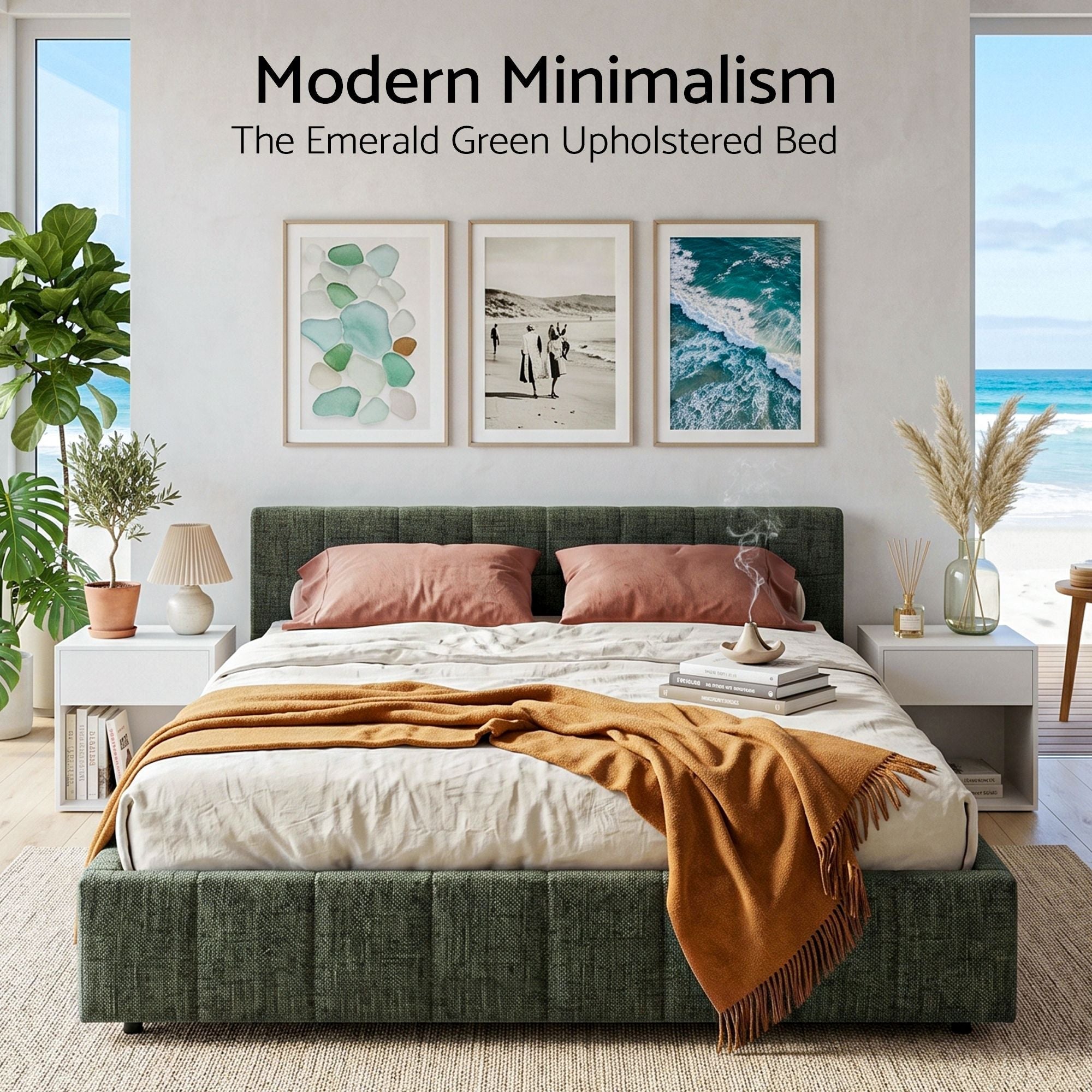 King Bed Frame Heavy Duty Platform Base 300kg Support - Green - Furniture > Bedroom > Beds & Bed Frames - Rivercity House & Home Co. (ABN 18 642 972 209) - Affordable Modern Furniture Australia
