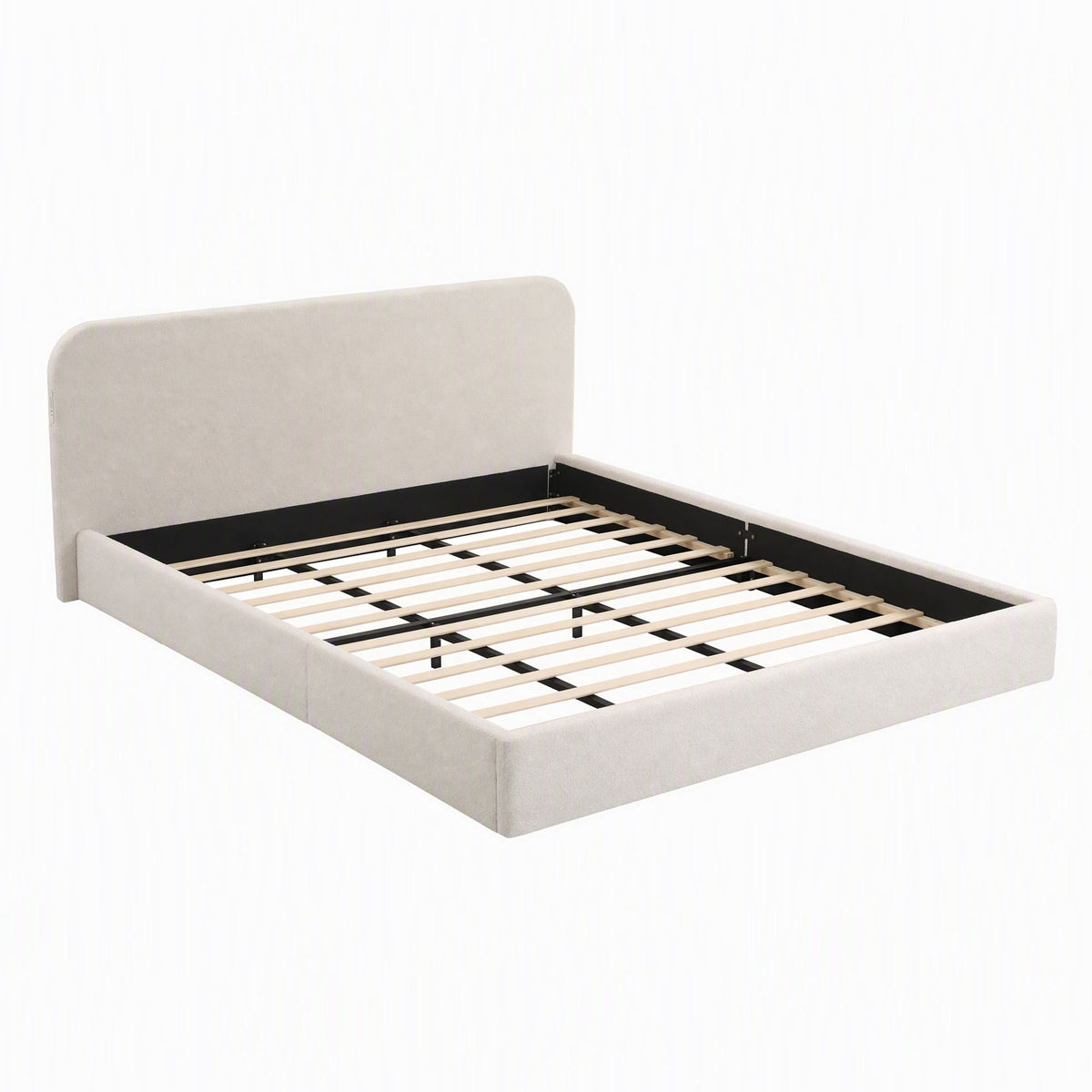 King Bed Frame with 100cm Bouclé Headboard, USB-C Ports & Night Lights - Furniture > Bedroom > Beds & Bed Frames - Rivercity House & Home Co. (ABN 18 642 972 209) - Affordable Modern Furniture Australia