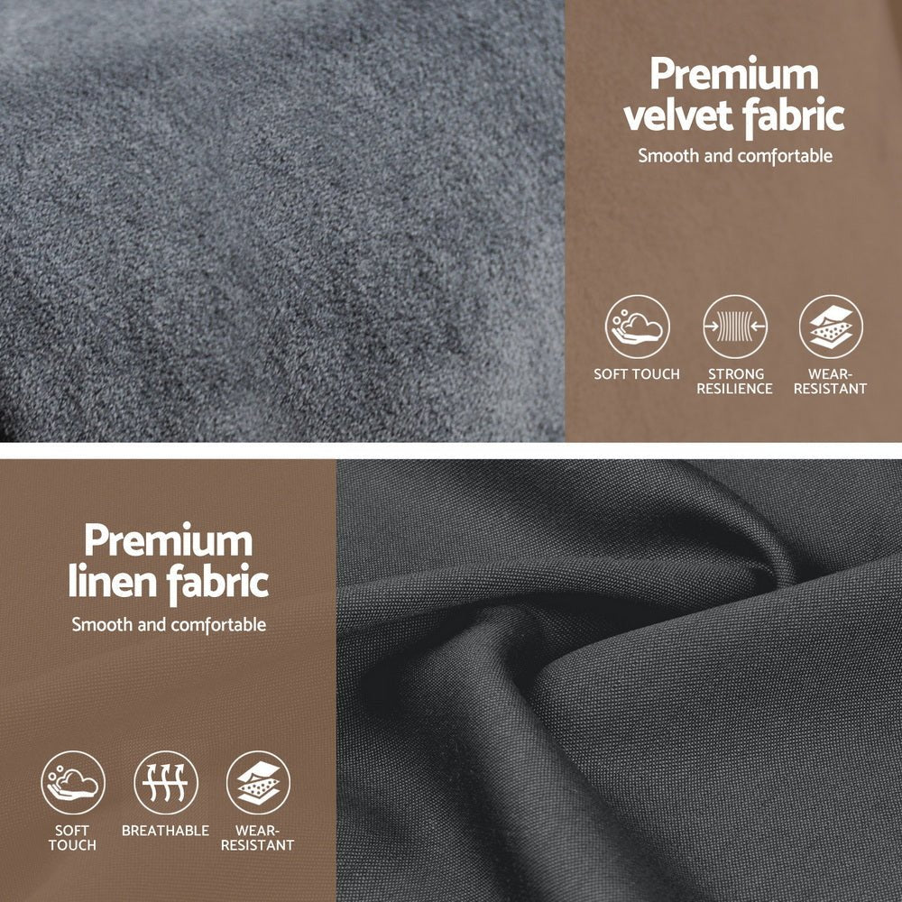 King Bed Frame with Storage Grey Velvet Headboard Gas Lift Platform Base - Furniture > Bedroom > Beds & Bed Frames - Rivercity House & Home Co. (ABN 18 642 972 209) - Affordable Modern Furniture Australia