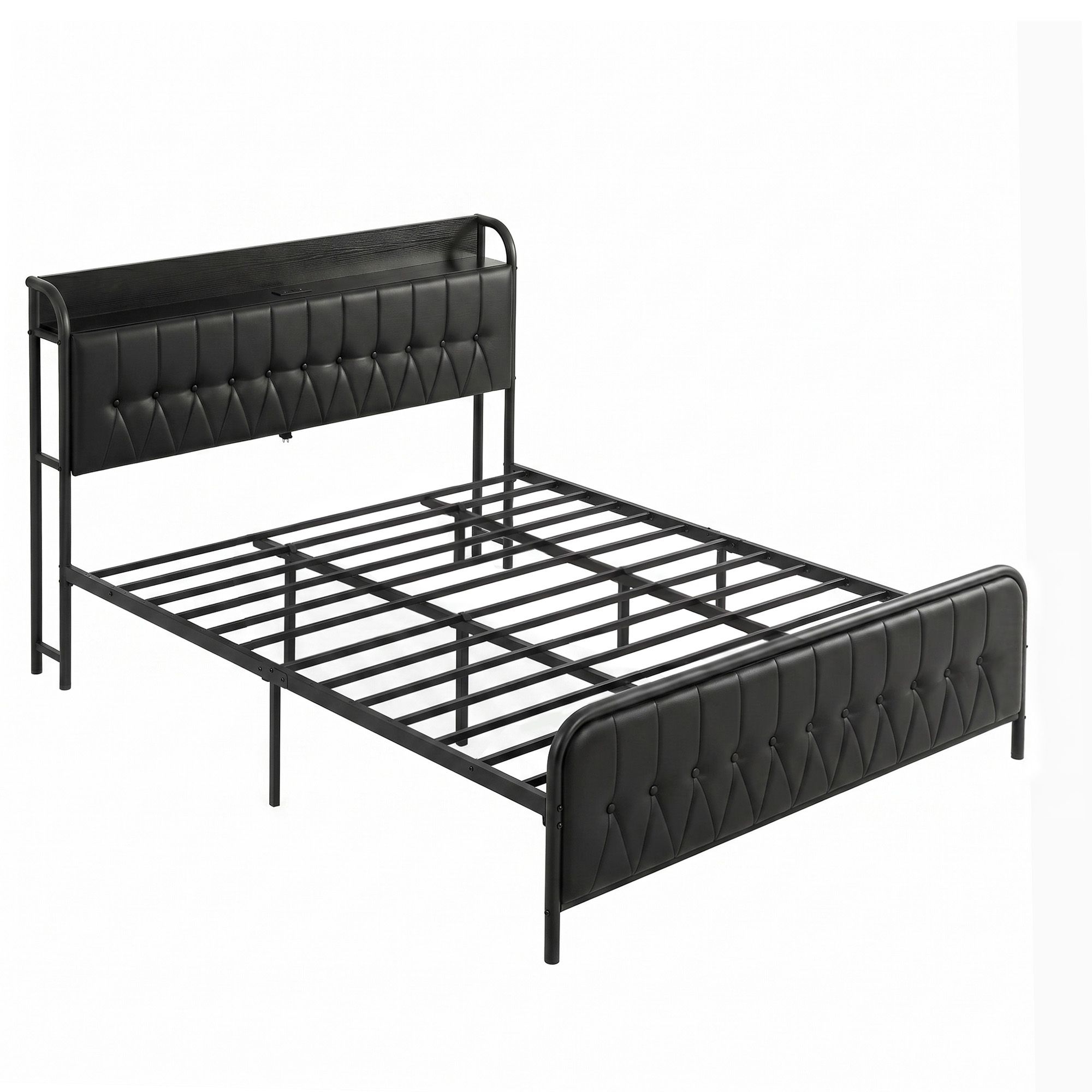 King Bed Frame with Storage Headboard SAA Certified Charging Station - Furniture > Bedroom > Beds & Bed Frames - Rivercity House & Home Co. (ABN 18 642 972 209) - Affordable Modern Furniture Australia