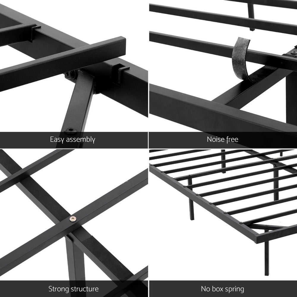 King Bed Frame,Floating Metal Bed Frame with Smart LED Lights - Sturdy Metal Platform Bed Base, Silent Design, Tool - Free Assembly, 300KG Capacity for Home/Hotel/Master Bedroom - Furniture > Bedroom > Beds & Bed Frames - Rivercity House & Home Co. (ABN 18 642 972 209) - Affordable Modern Furniture Australia